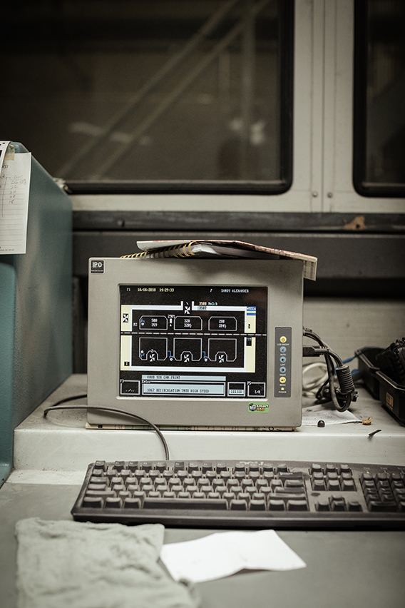 This monitor shows the temperatures of the 40ft long oven the paper goes through to allow for the ink to dry.