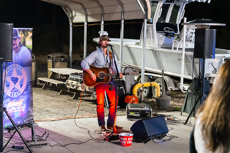 Andrew Beam playing music.