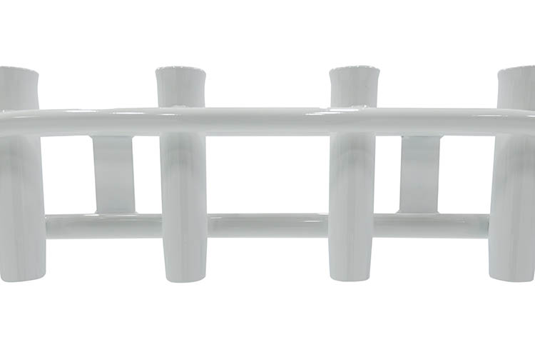 Photo of a leaning post powder coated in the white color.