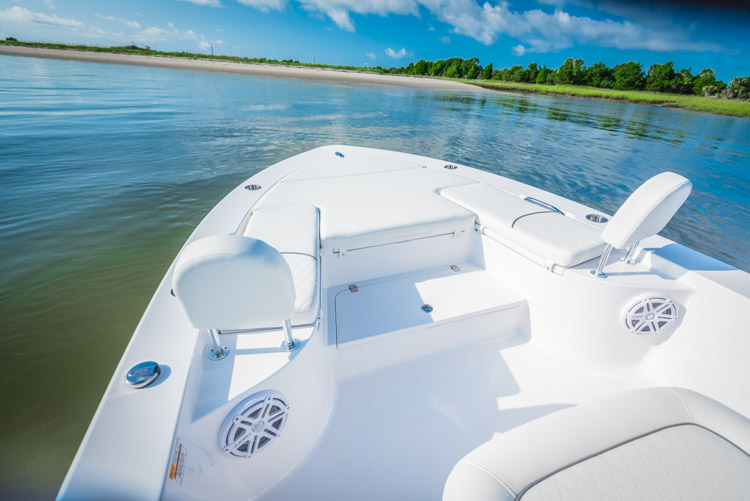 The brand new Sportsman Heritage 241 center console bow seating arrangement