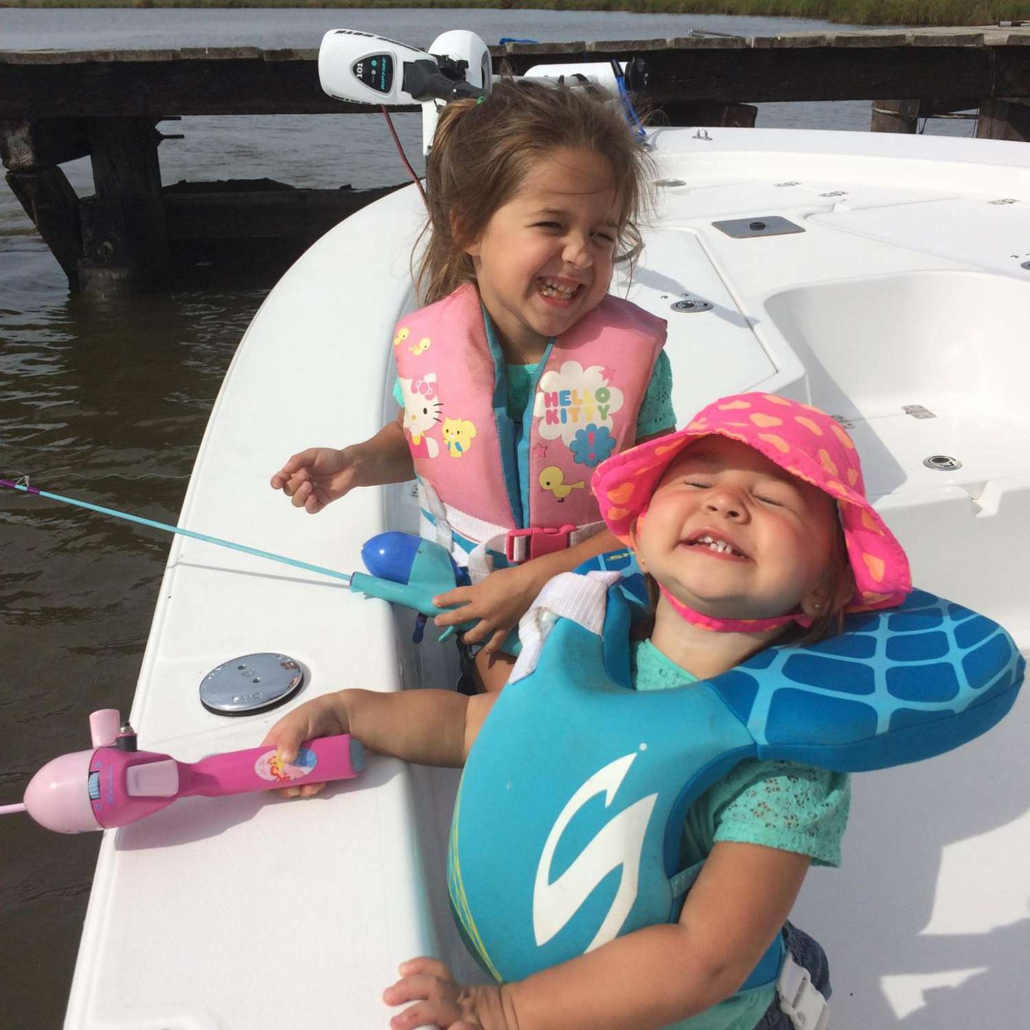 Photo was taken on our very first trip to Marsh Island, Louisiana, with both girls in our "new...