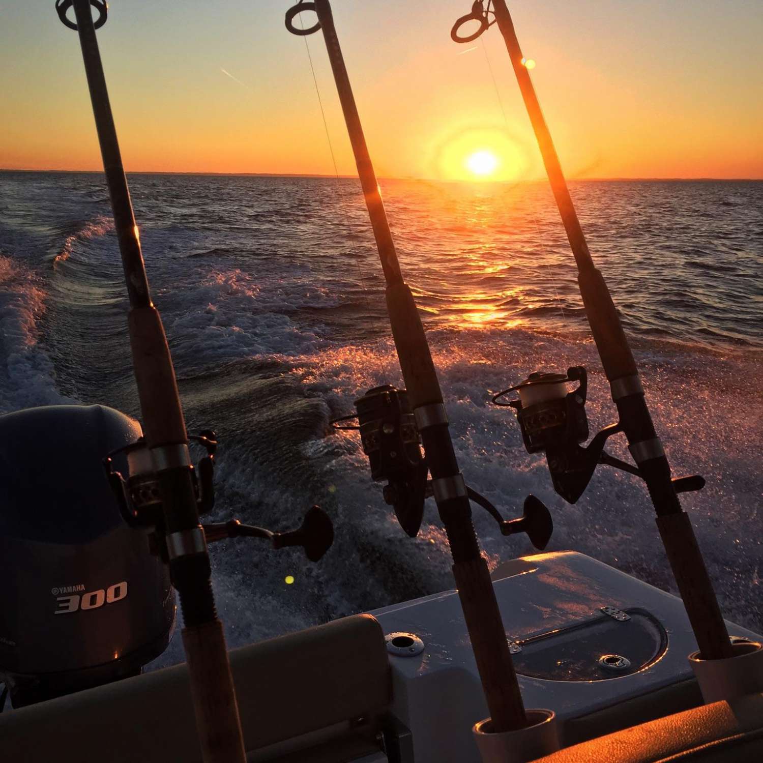 Sunset light tackle fishing on the Chesapeake bay in my 252 open