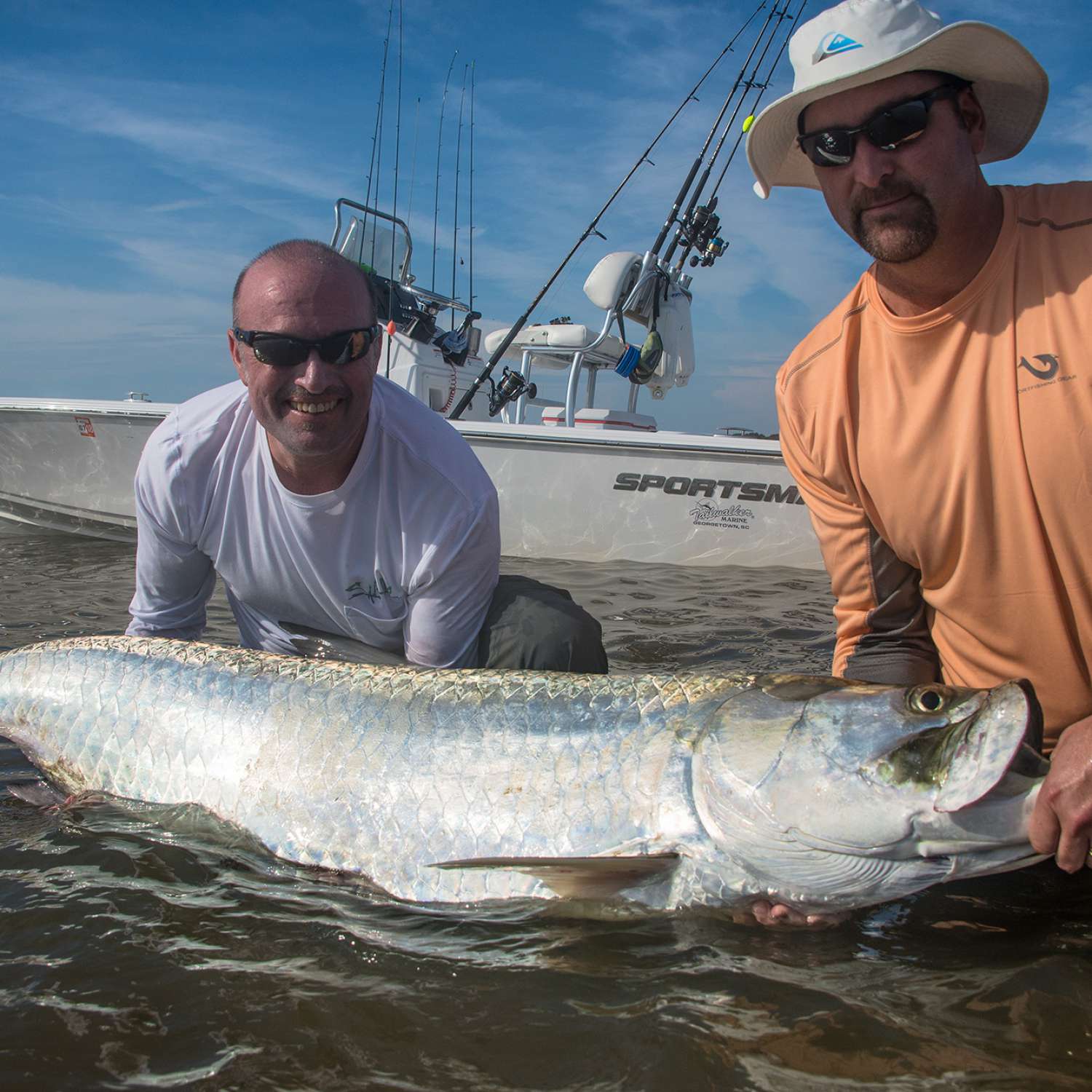 Kevin Sparks caught his first tarpon onboard the brand new 214 Tournament. www.carolinaguideservice.com