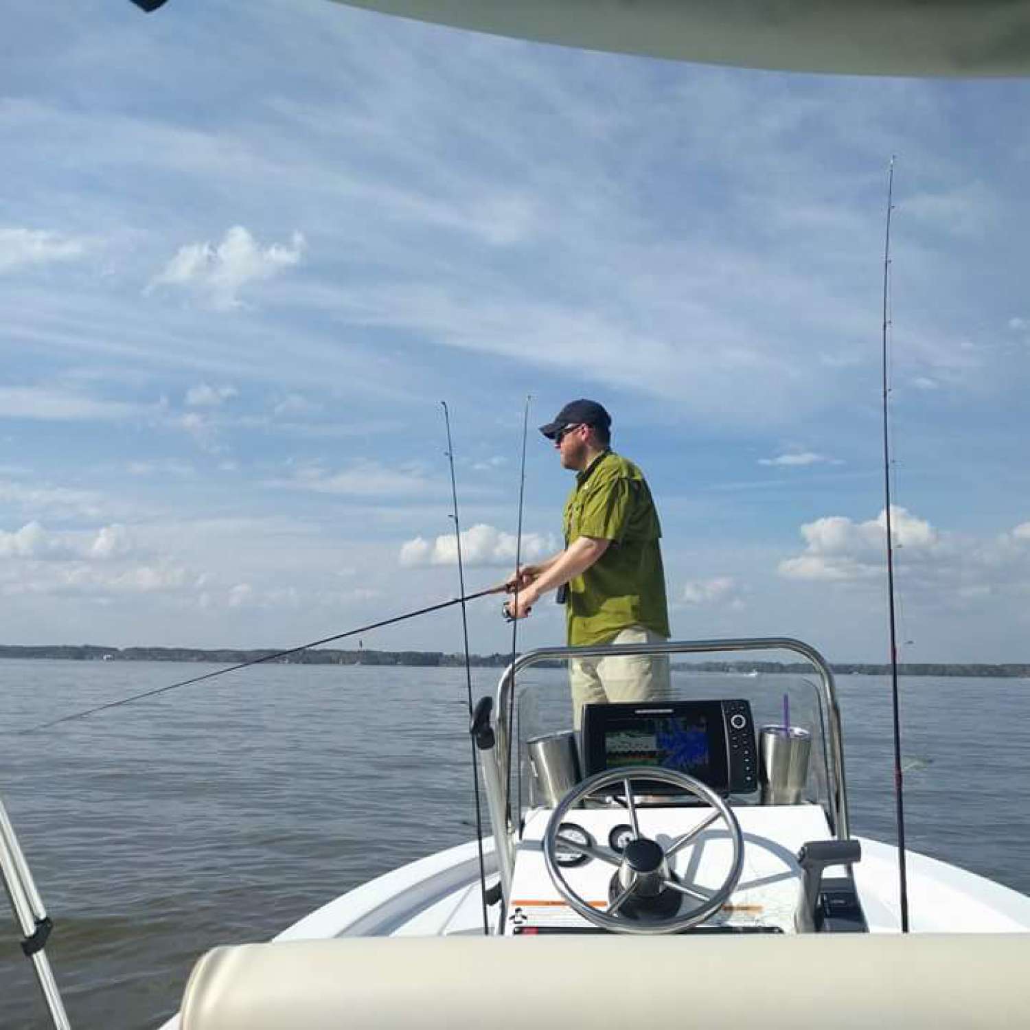 My photo was taken on the first trip out on our new Sportsman Island Bay 18.  Lake Murray, SC w...