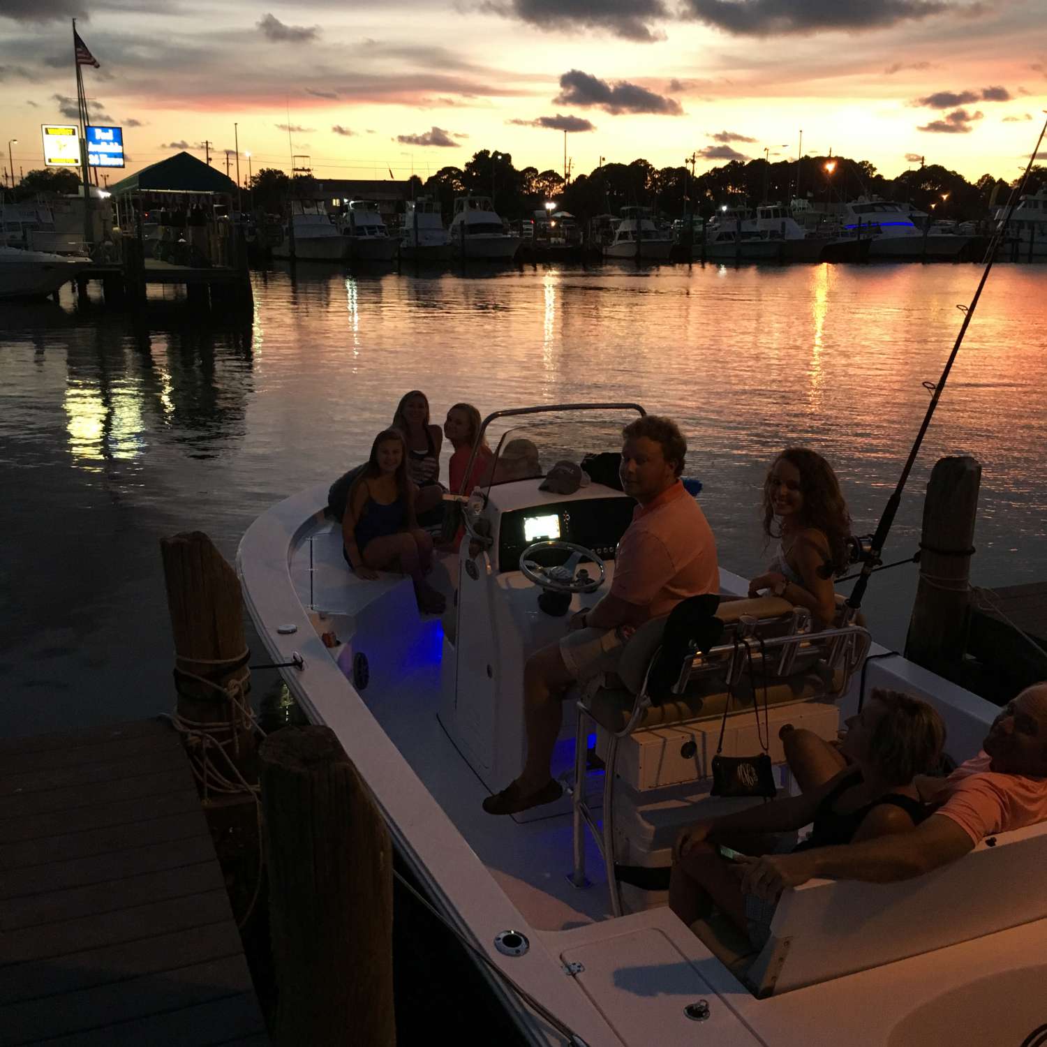 Watching the sunset go down and waiting on it to get dark for 4th of July fireworks at Treasure...