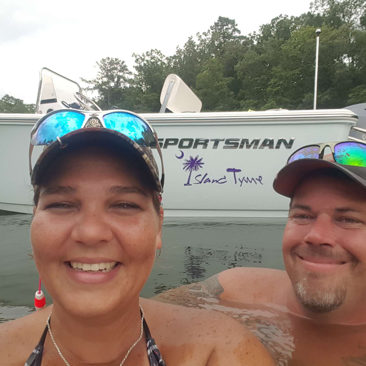 This photo was taken on lake murray, sc. Her name is island tyme and that's why we're always late, we're...