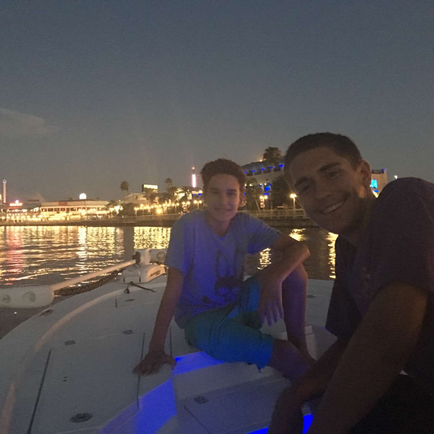 The maiden voyage in Kemah Texas. Wyatt and Walker Thibodeaux .