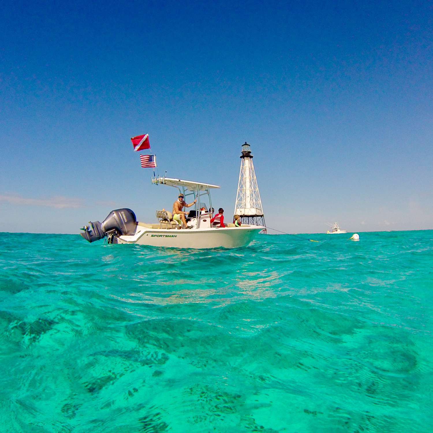 This photo was taken at Alligator Reef Lighthouse in Islamorada, FL....and yes, the water is actually this color!!