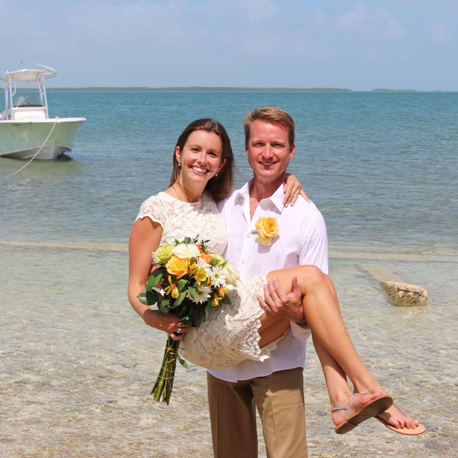 I had the privilege to officiate my best friend's wedding.  The wedding took place on Tarpon Belly Key in July...