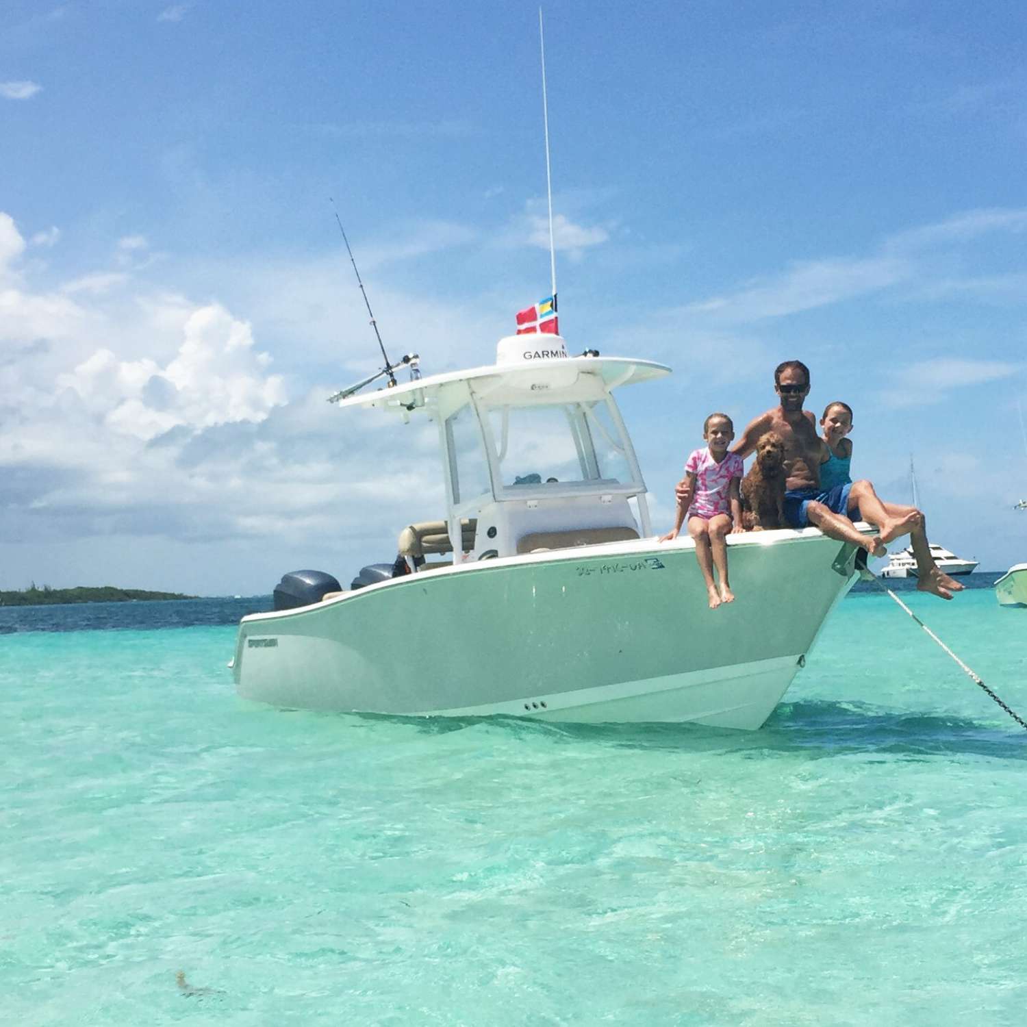 My photo was taken at Tahiti Beach Hope Town Bahamas.  I trailered the boat, named HOB, from Mount Pleasant SC...