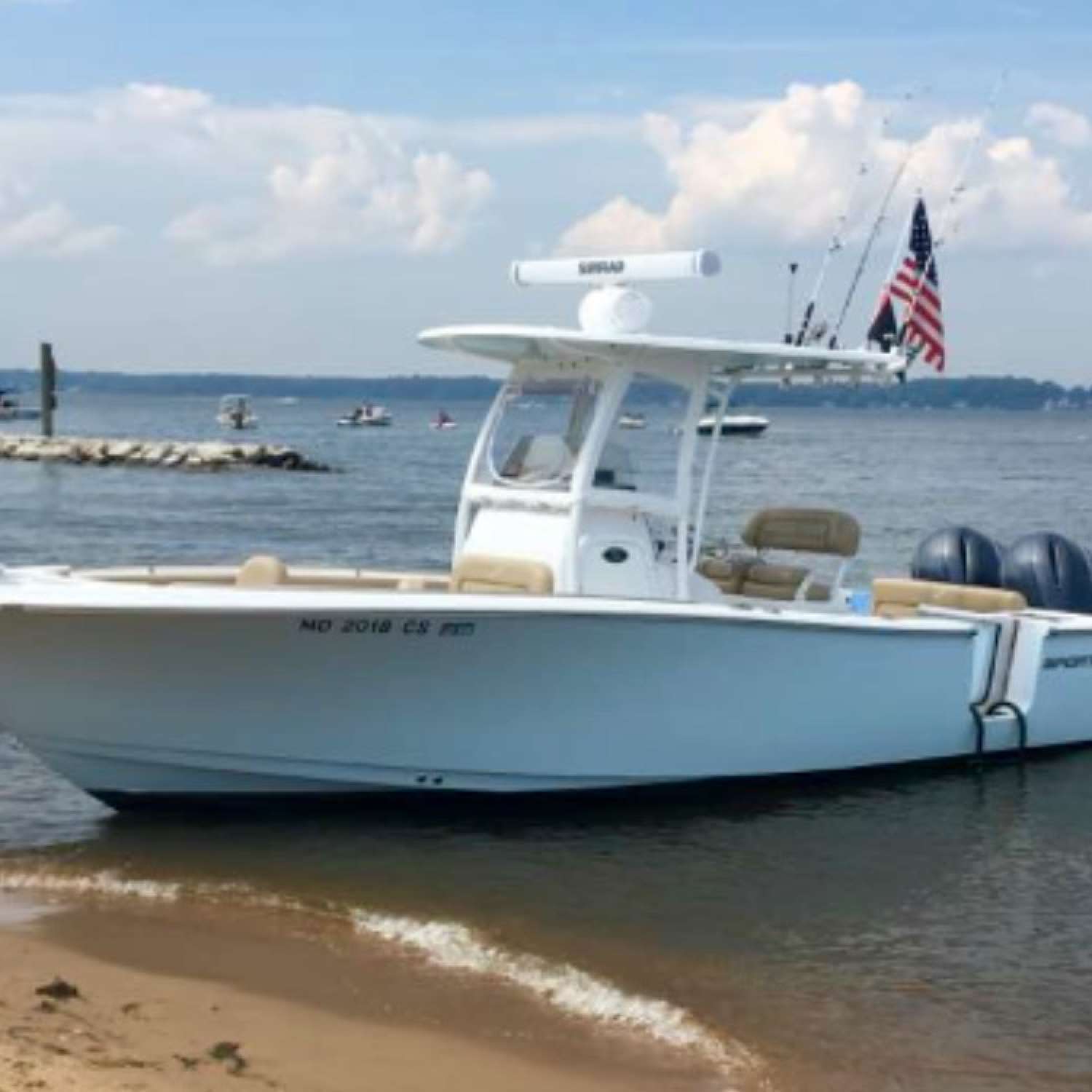 Beached at Hart Miller Island, Maryland.