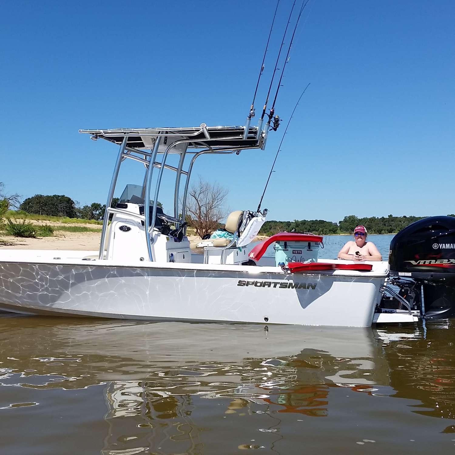 My photo was taken this past Sunday at Lake Texoma relaxing at the islands after a morning of f...