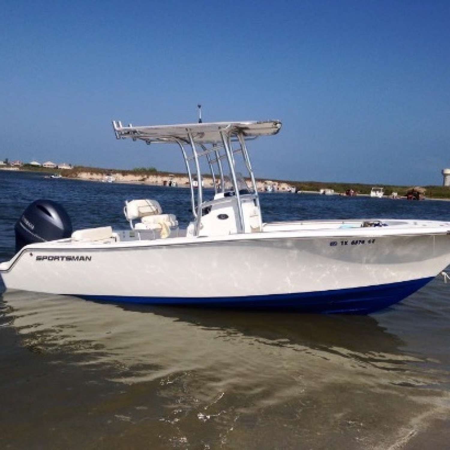 Docked at the local boaters beach hangout in Corpus Christi, TX near the Padre Island Yacht Club.