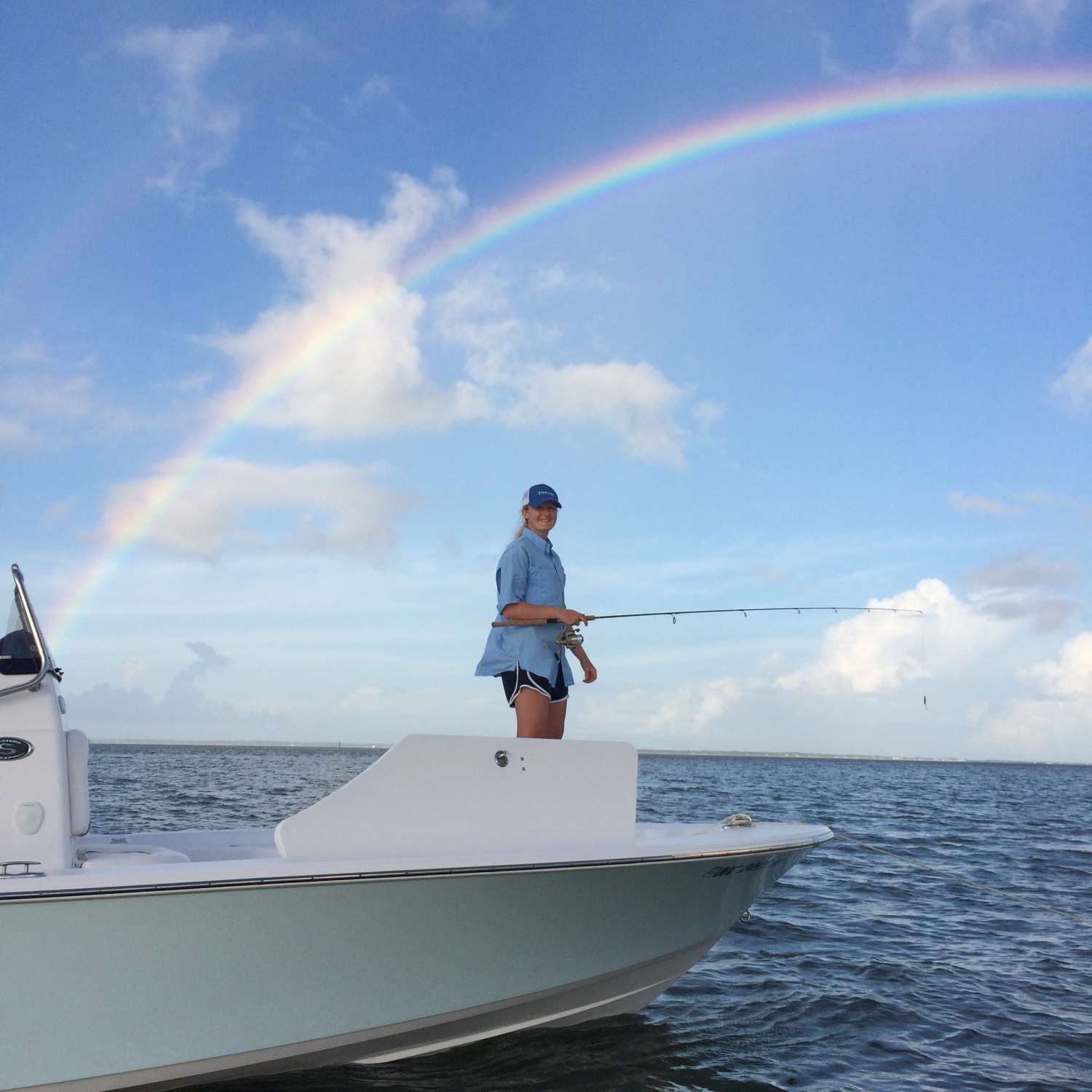 My photo was taken at Shackleford Banks, NC on our awesome Masters 227. This beauty of a rainbow came out...