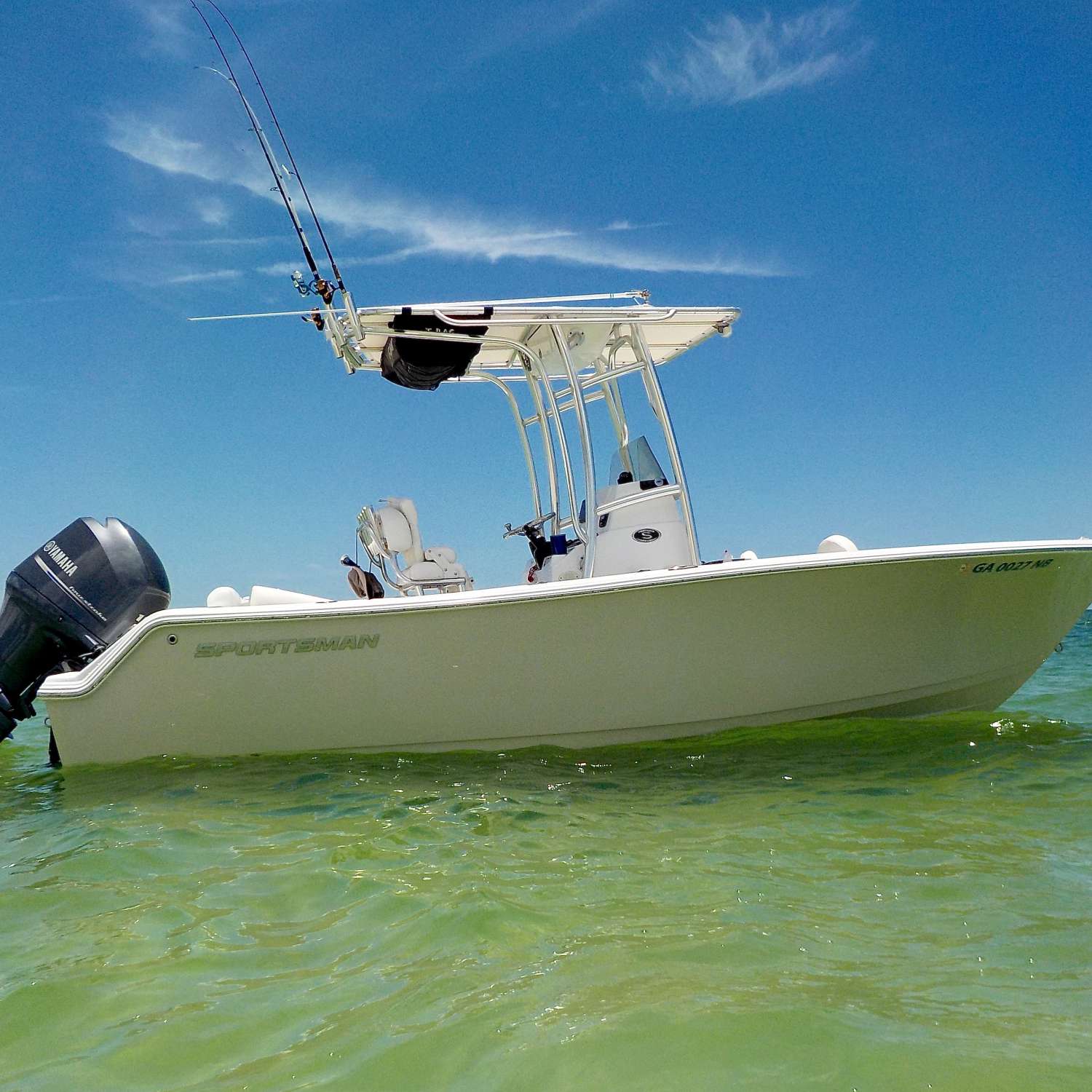 Anchored up at the beautiful Casey Key, not surprising for a celebrity siting.  We love our Spo...