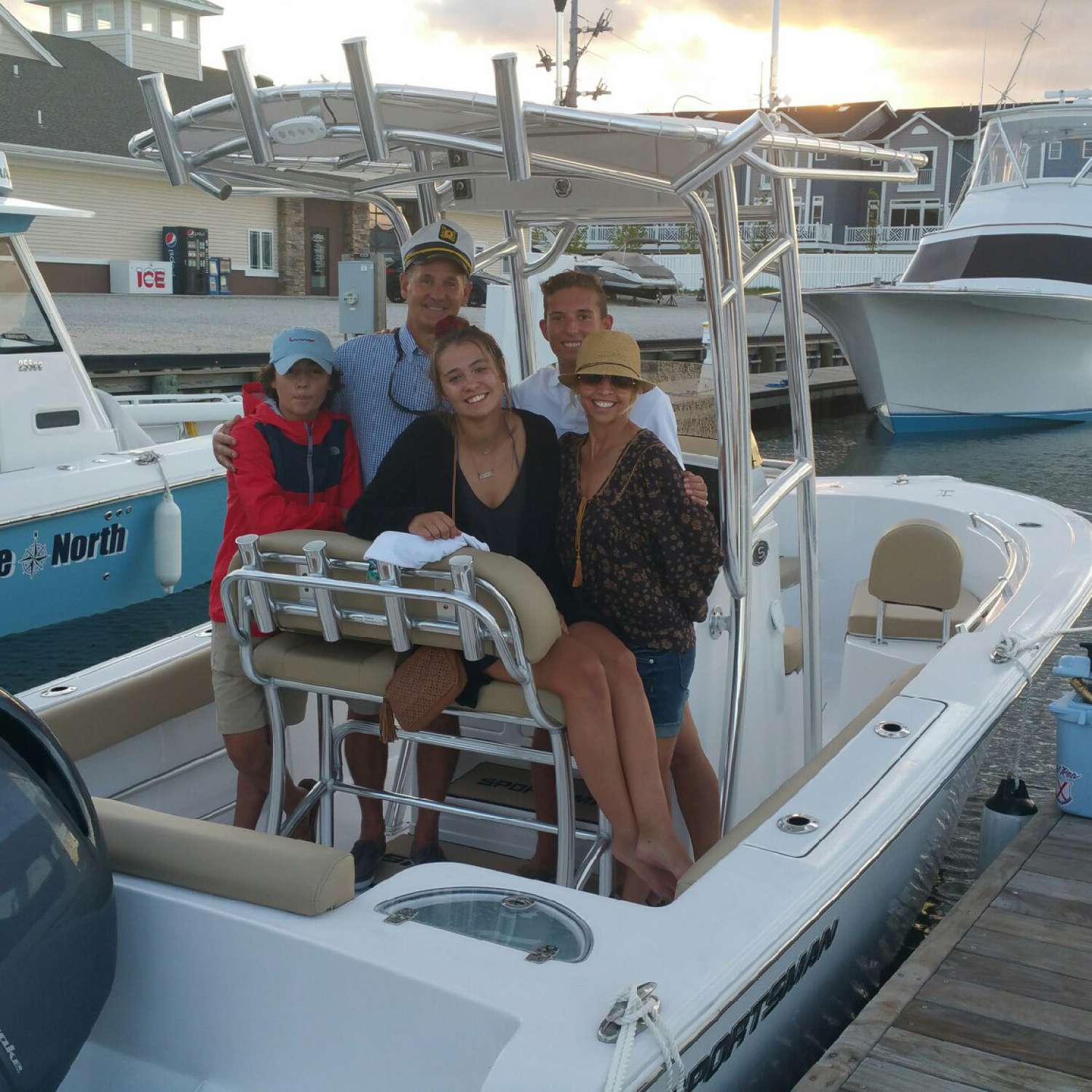 Taken at Stone Harbor Marina, in stone harbor NJ. Thompson family is enjoying their new 212 ope...