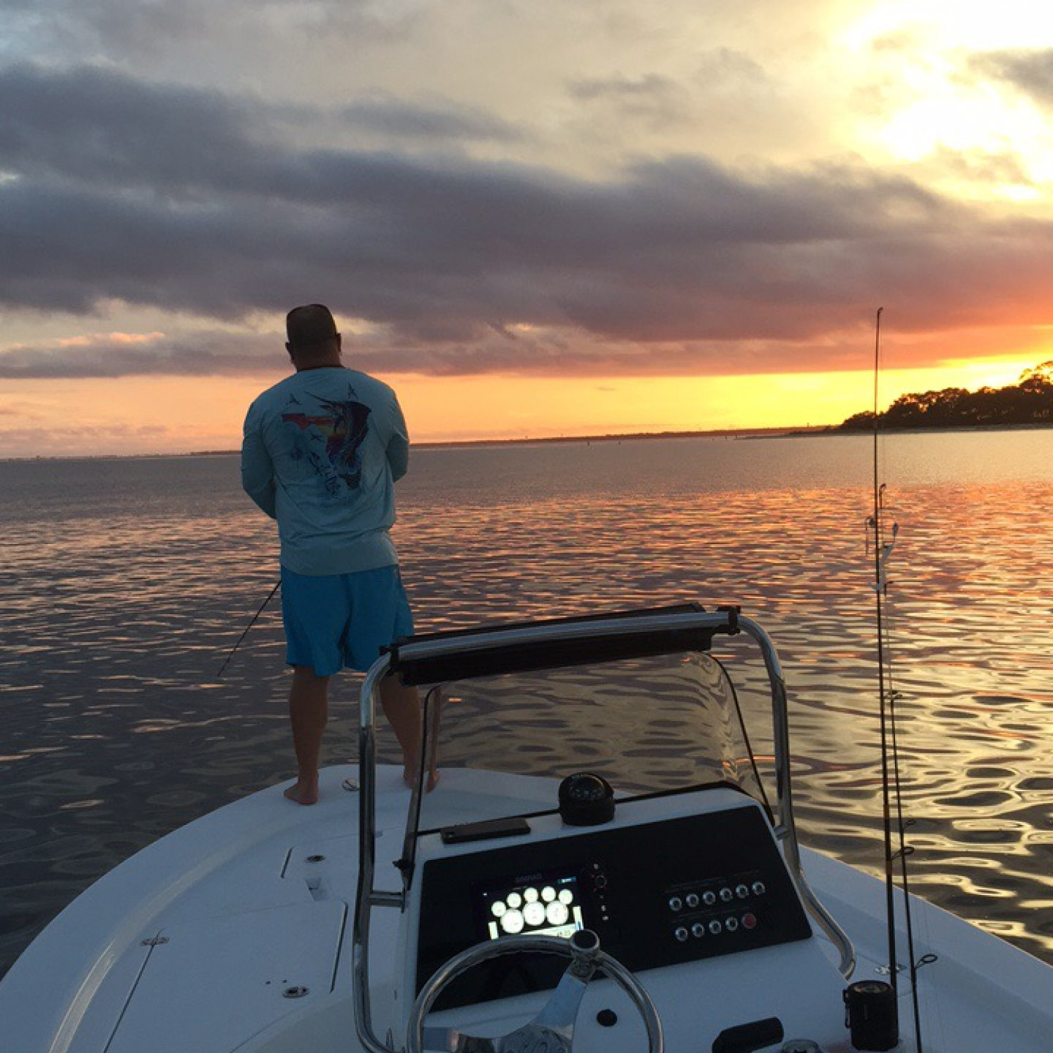 Fishing at sunset in the Choctawhatchee Bay between Niceville and Destin, FL