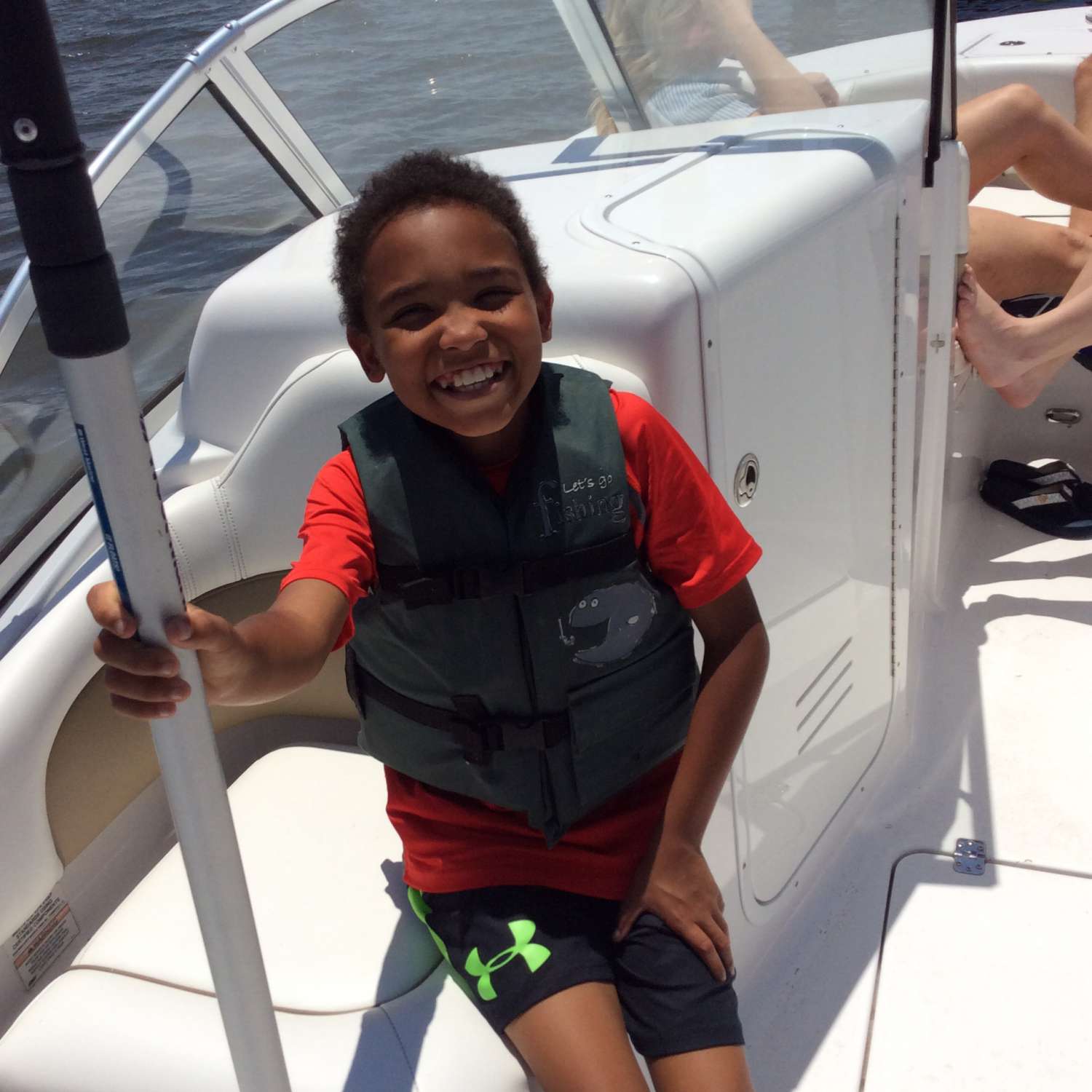 My photo of my nephew was taken at my dock in Clipper Estates, Lake Pontchartrain, Slidell, LA.   His first voyage...