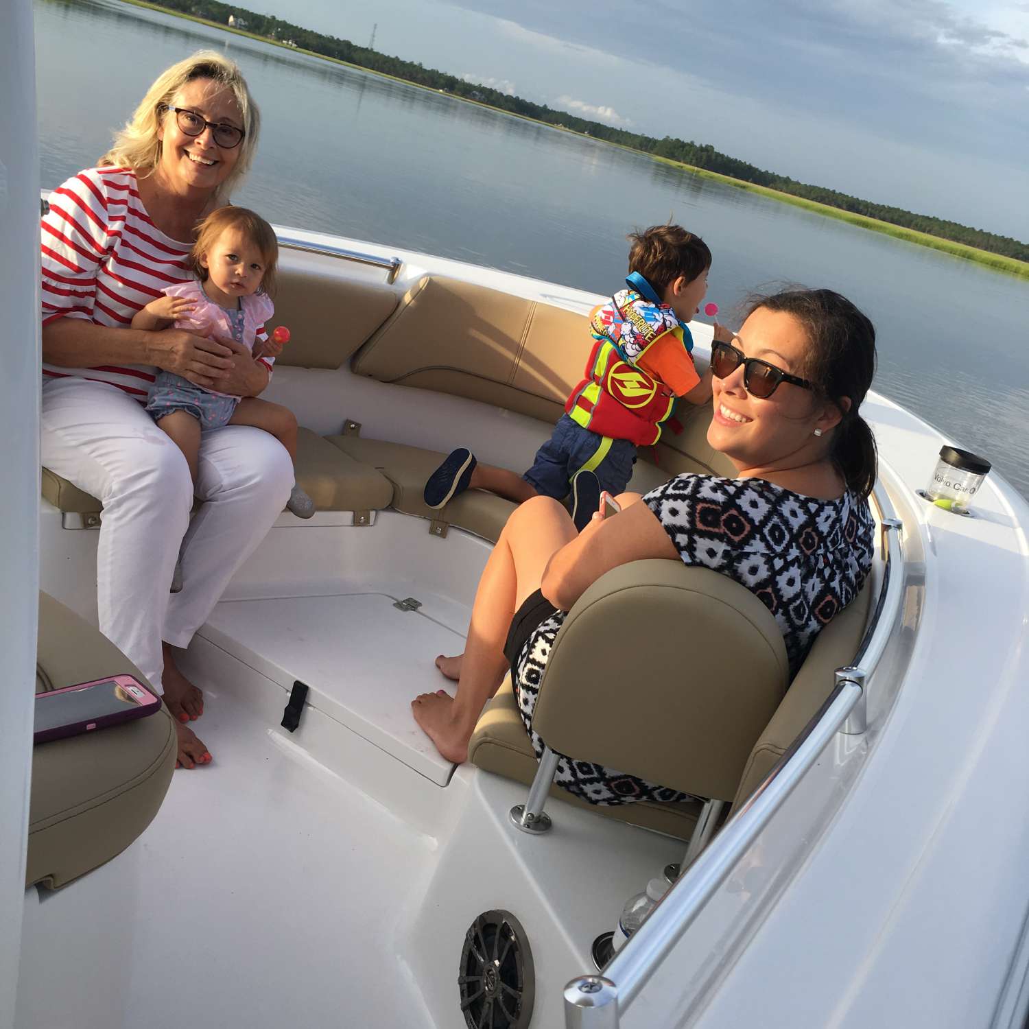 The grandkids love the new boat . Wando River Charleston SC