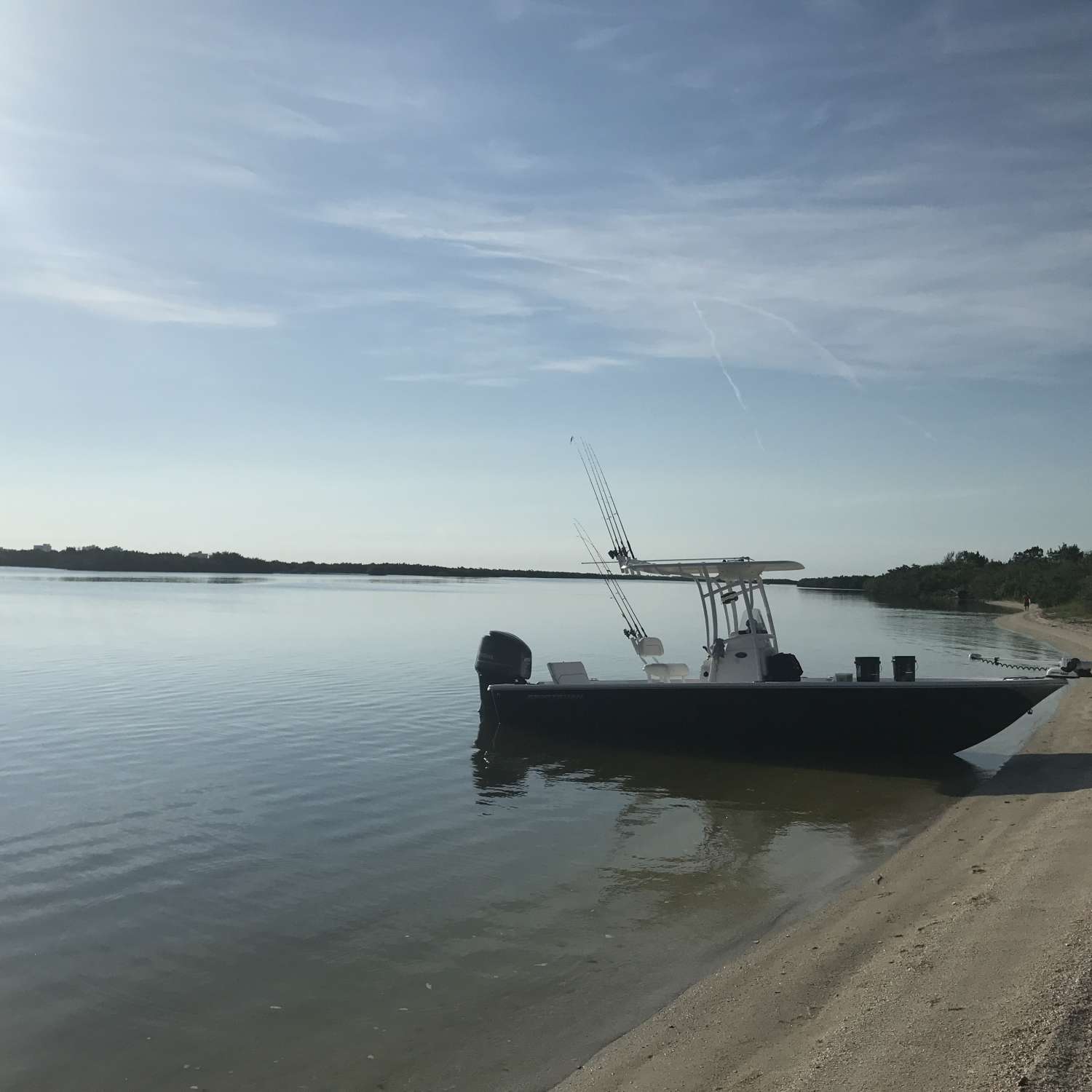 New Smyrna Beach Florida, Intercostal waterway. Catching bait for the day. 2013 Masters 247 still looks brand new.