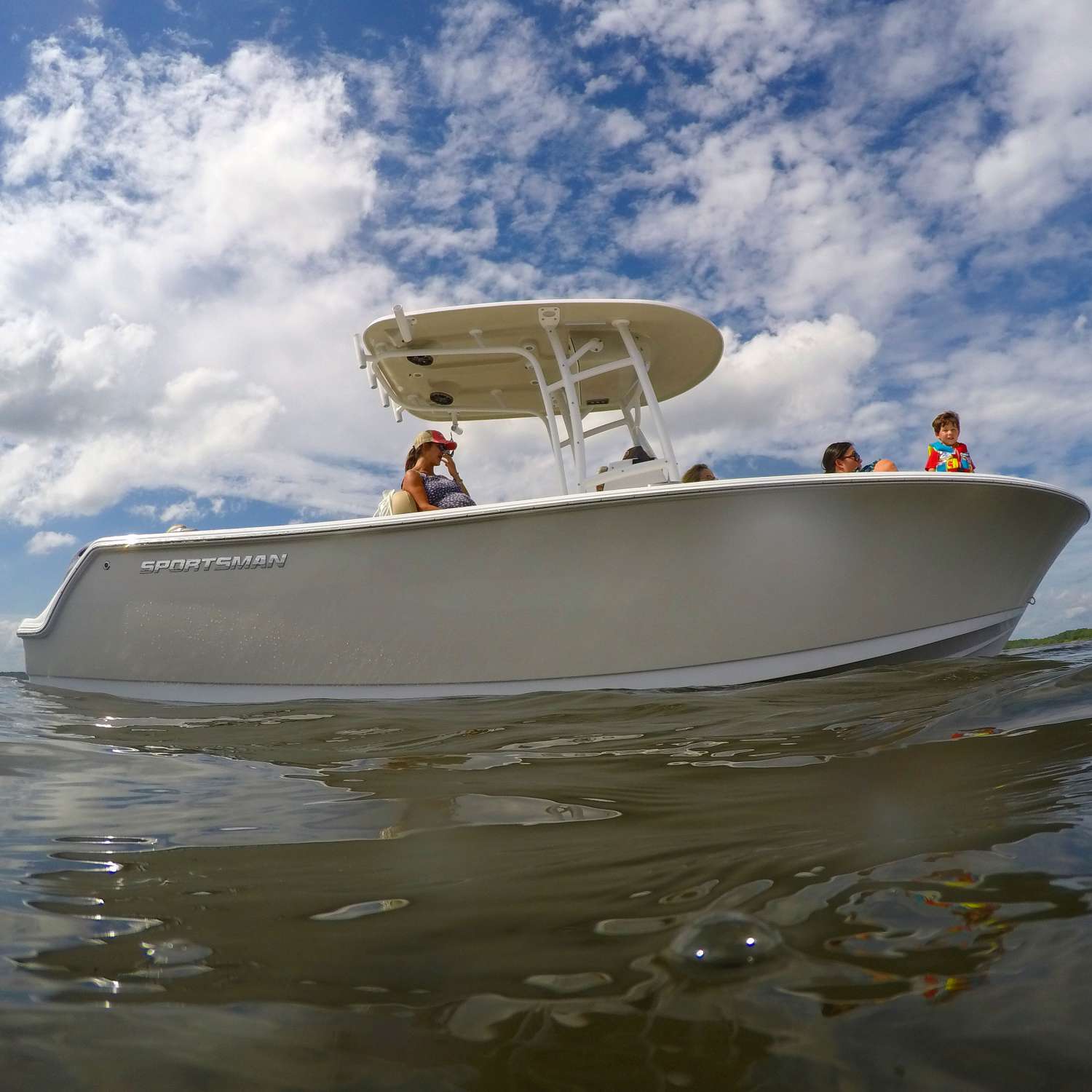 First time in the water with our new Sportsman 231. I mean literally in the water. Wando River , Charleston...