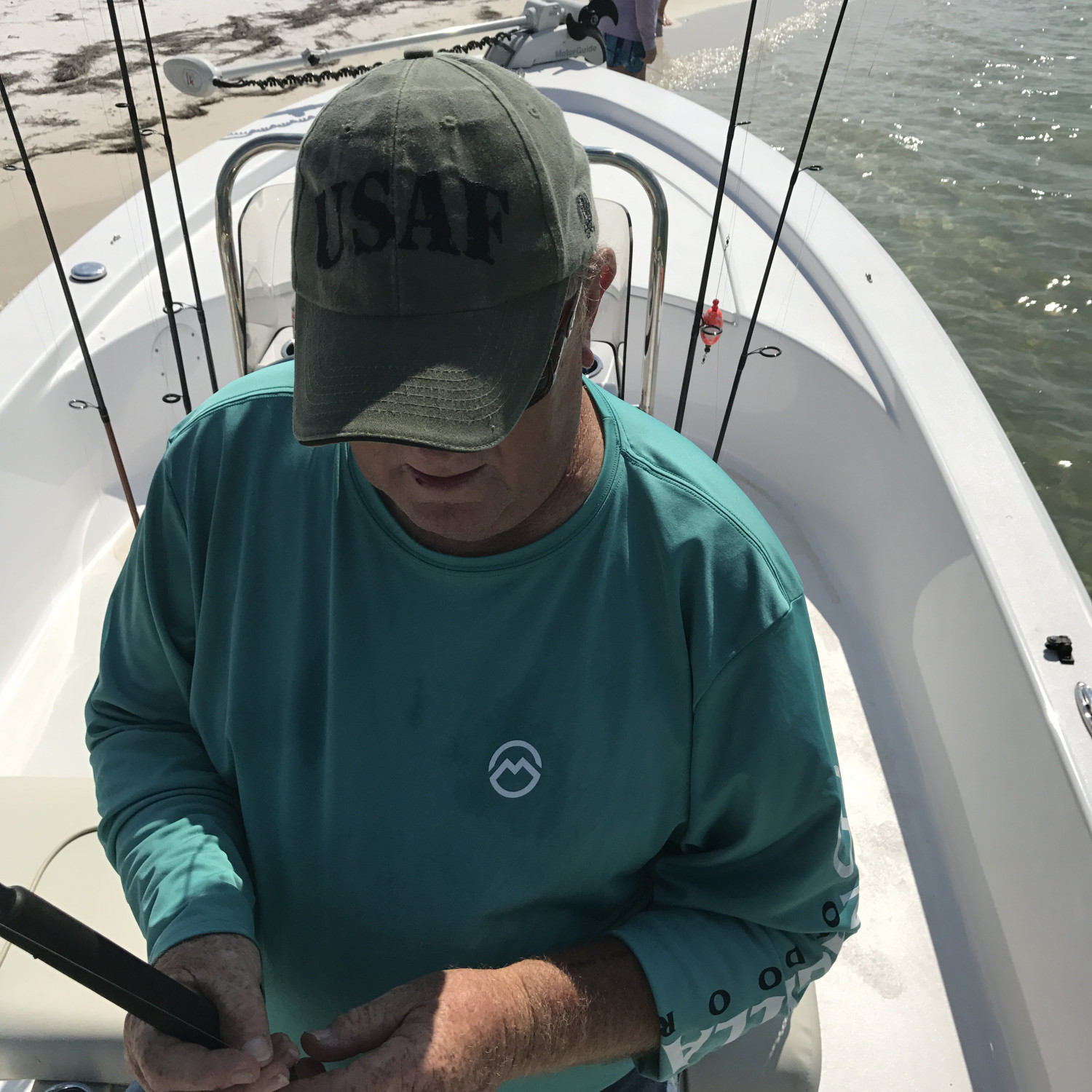 The kids taking a tour on Crooked Island while Pops is rigging their tackle.