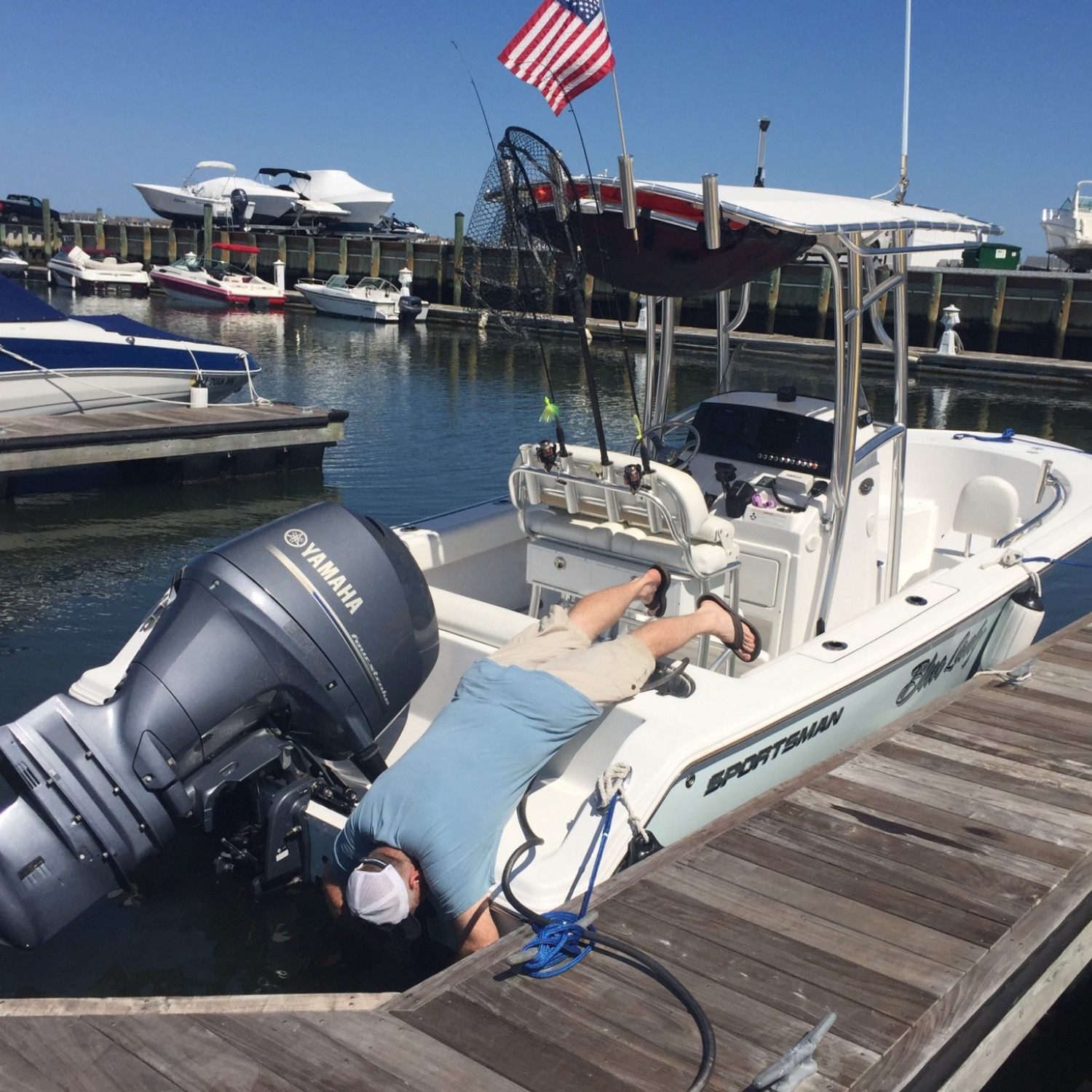 My husband's obsessed with clean trim tabs!