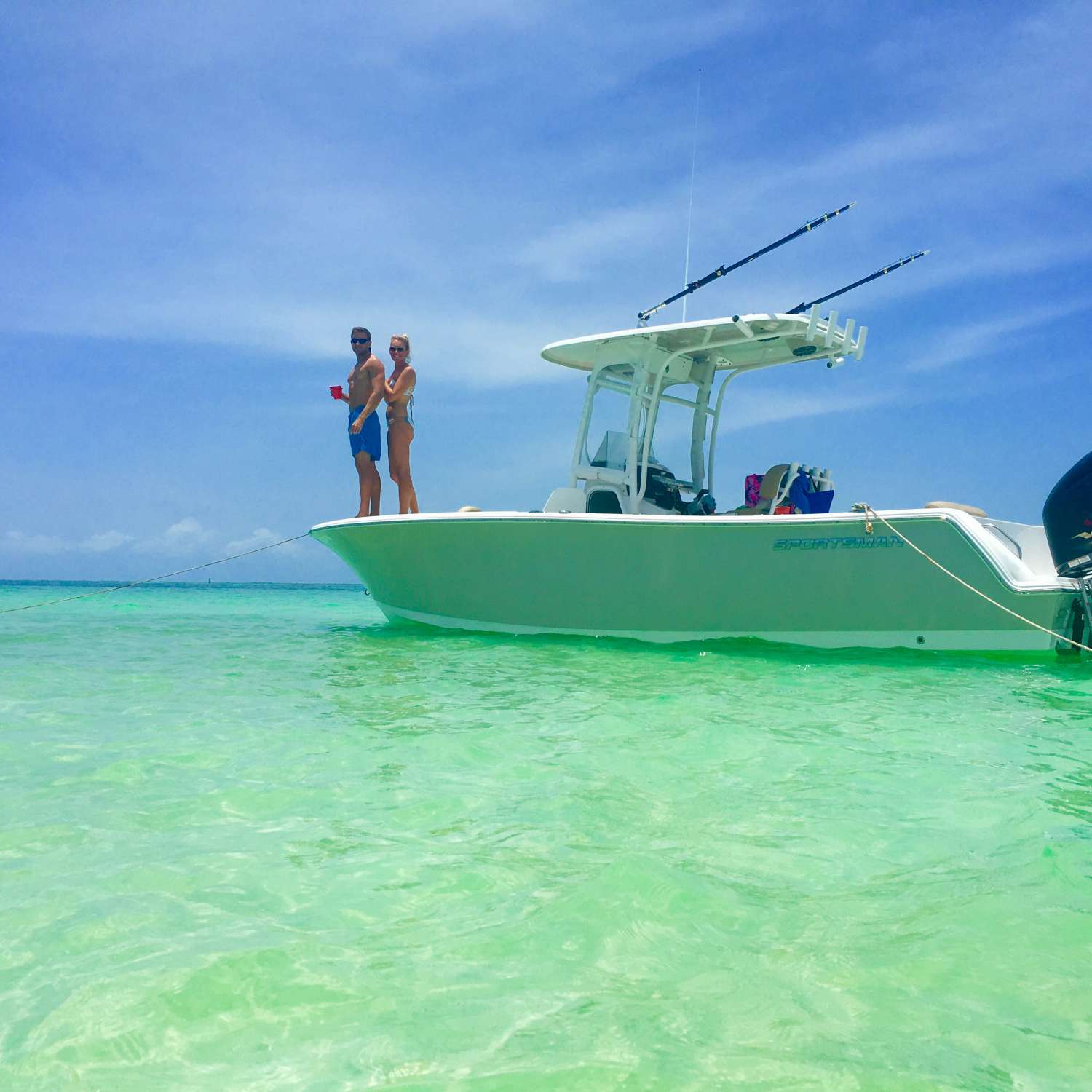 My photo was taken at the Islamorada sandbar enjoying Saturday afternoons on our sportsman