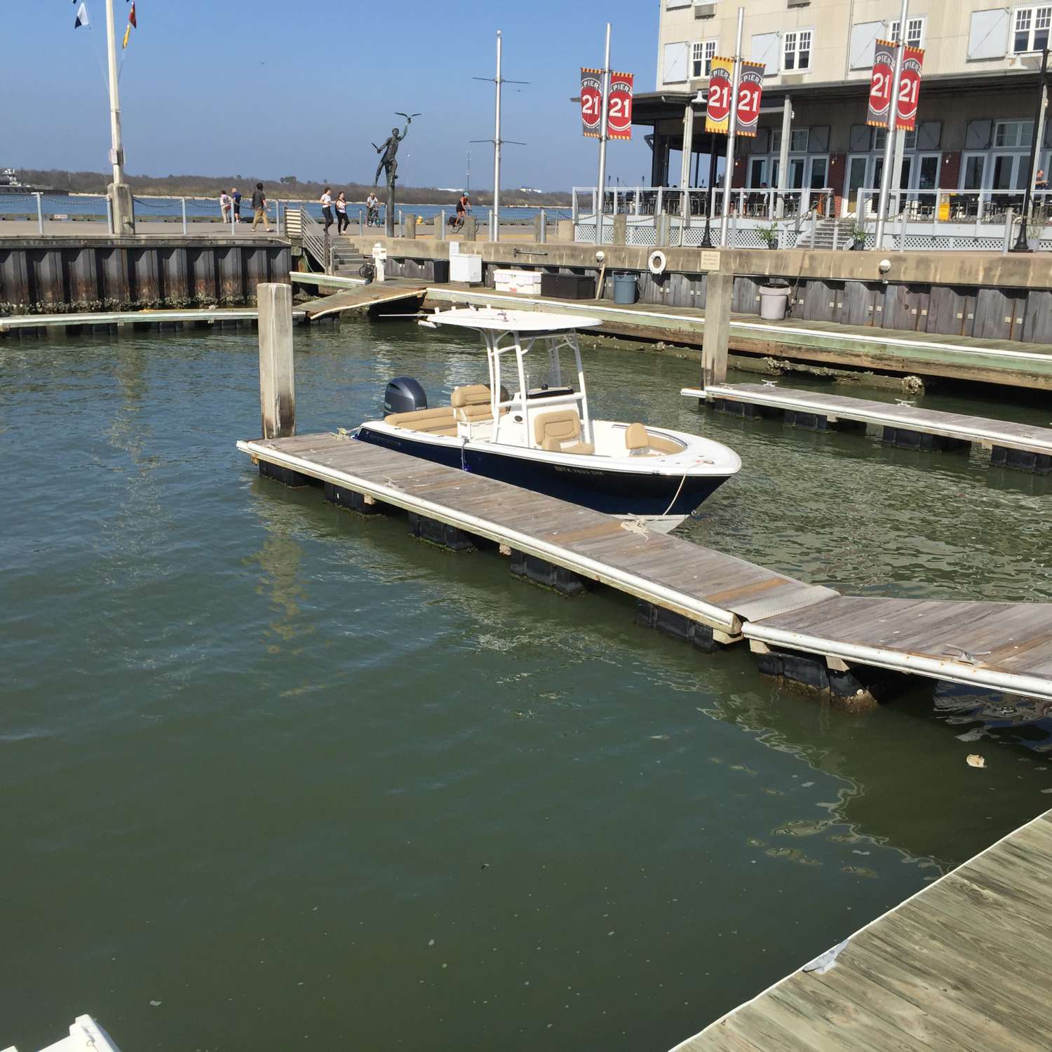 This is our Heritage 211 moored in Galveston, TX. Same day, round trip run of 111 statue miles from Sheldon,...