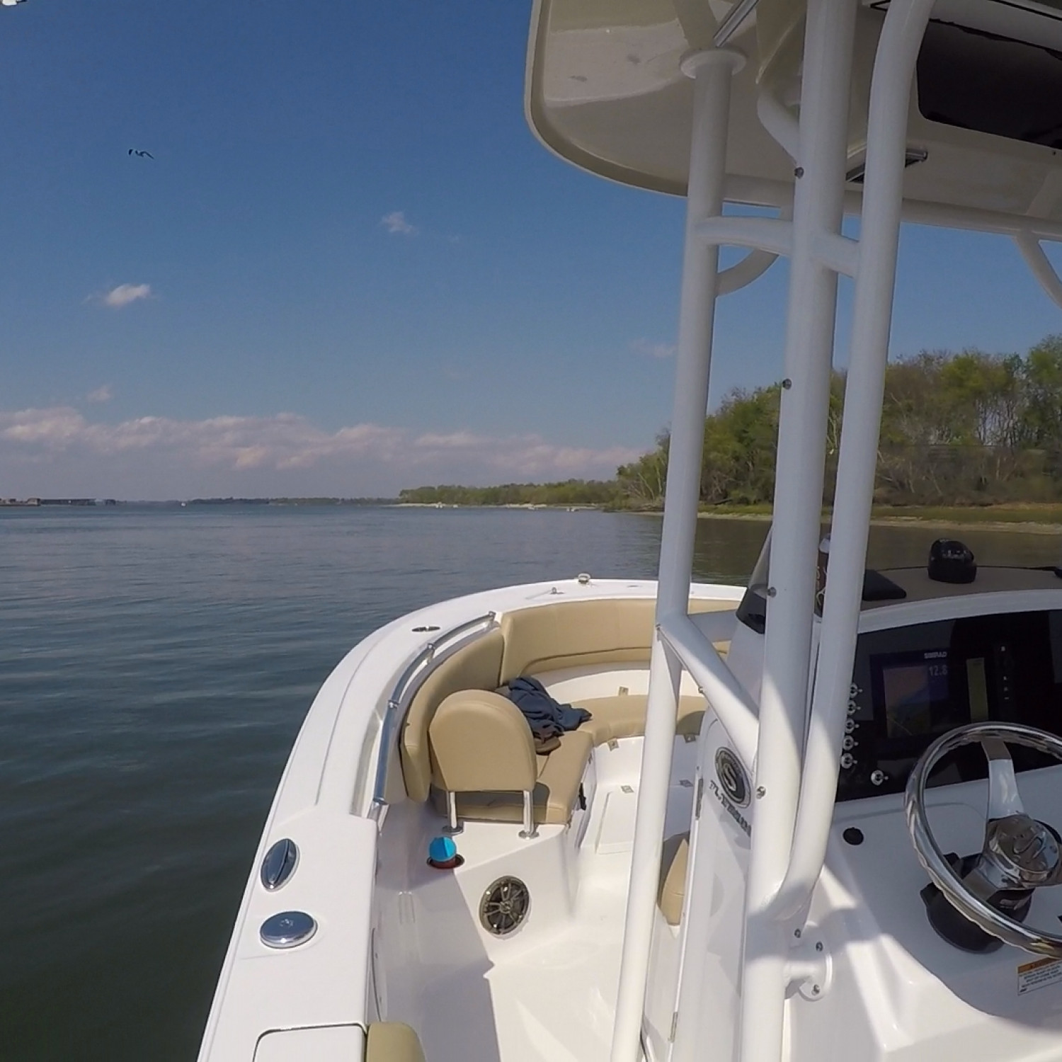 Anchoring and enjoying calm waters and warm sunshine on a late winter day in Charleston