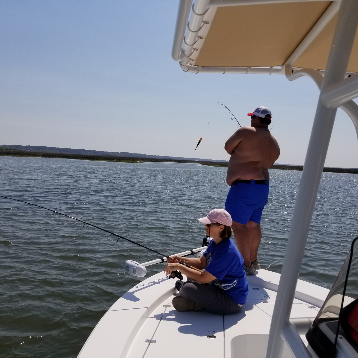 My son Trey Denis and wife Carol fishing this past weekend off the coast of Georgia.