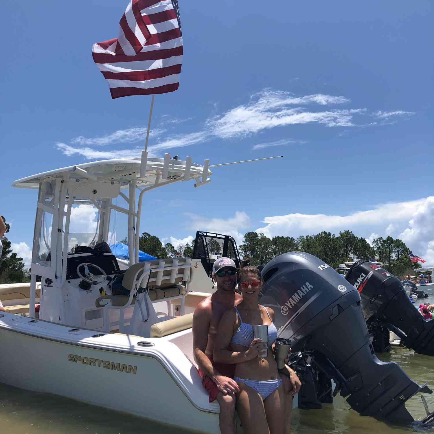 4th of July on the sand bar at Ft. George