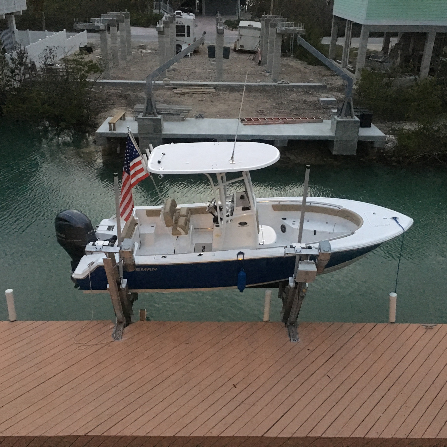 Finally got my girl up on a lift. Been waiting since before hurricane Irma in the keys