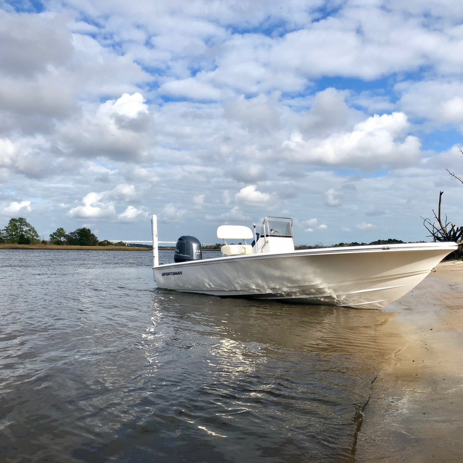 Lunch break. It's an Incredibly smooth ride and the ability to get where most boats can't.