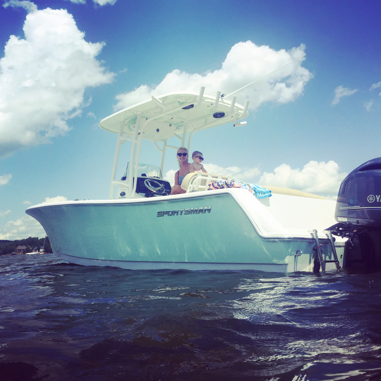 This is a picture of the first time out on the new boat “AND” my little girls first time out in...