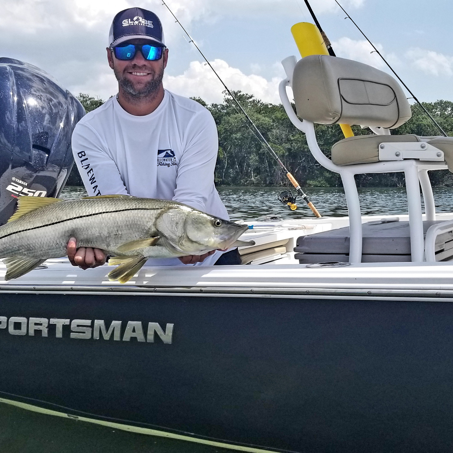 Found a deeper hole in the shallow waters and landed this 36" shook on the very first cast!