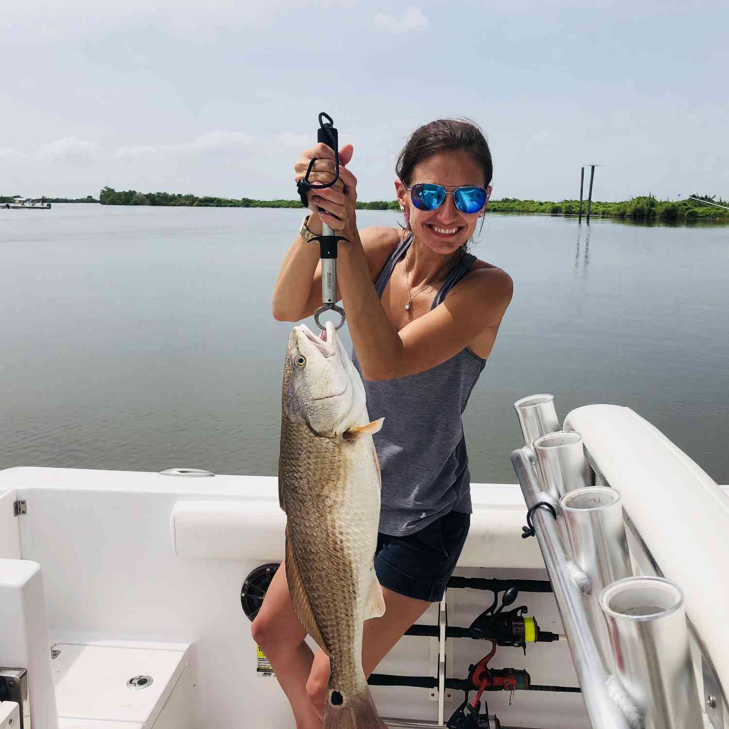 Ashley with her award winning red fish!