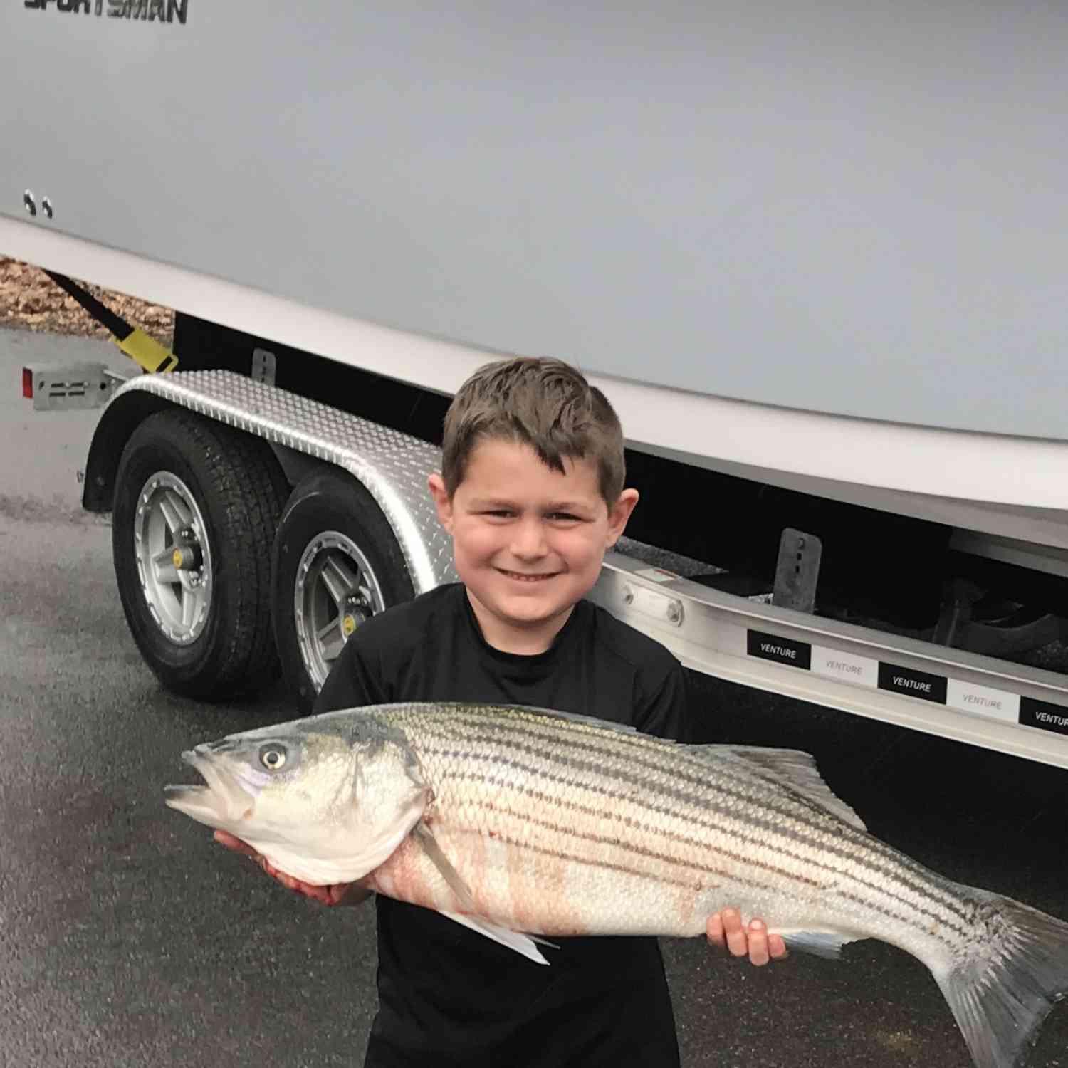 First fish brought in our new 232 Open. What a great boat for striper chasing