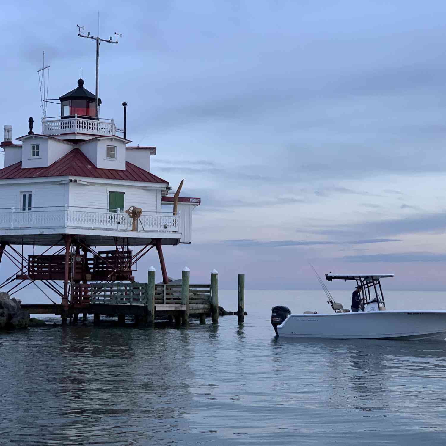 Light tackle fishing at Thomas Point Light house on the Chesapeake Bay