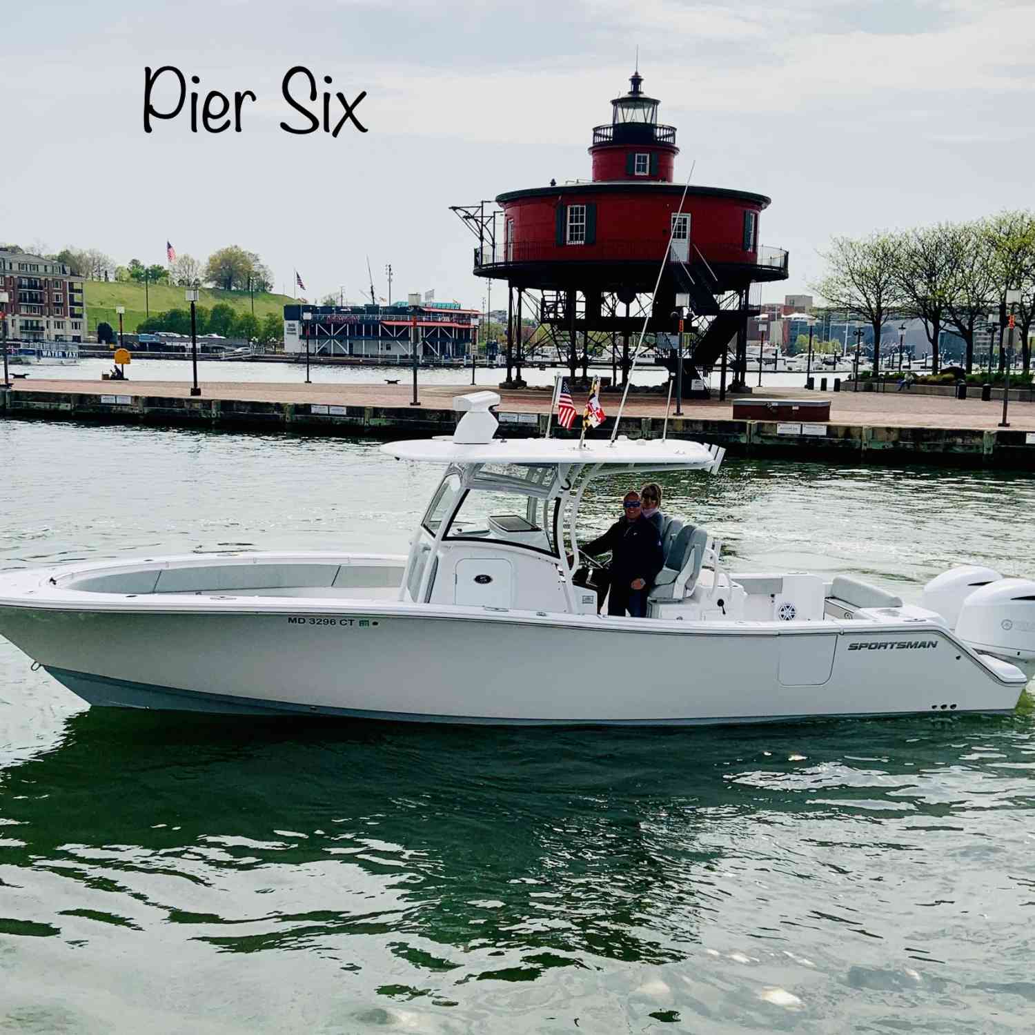 Our first trip up the Chesapeake Bay into the Inner Harbor with the Seven Foot Knoll Lighthouse...