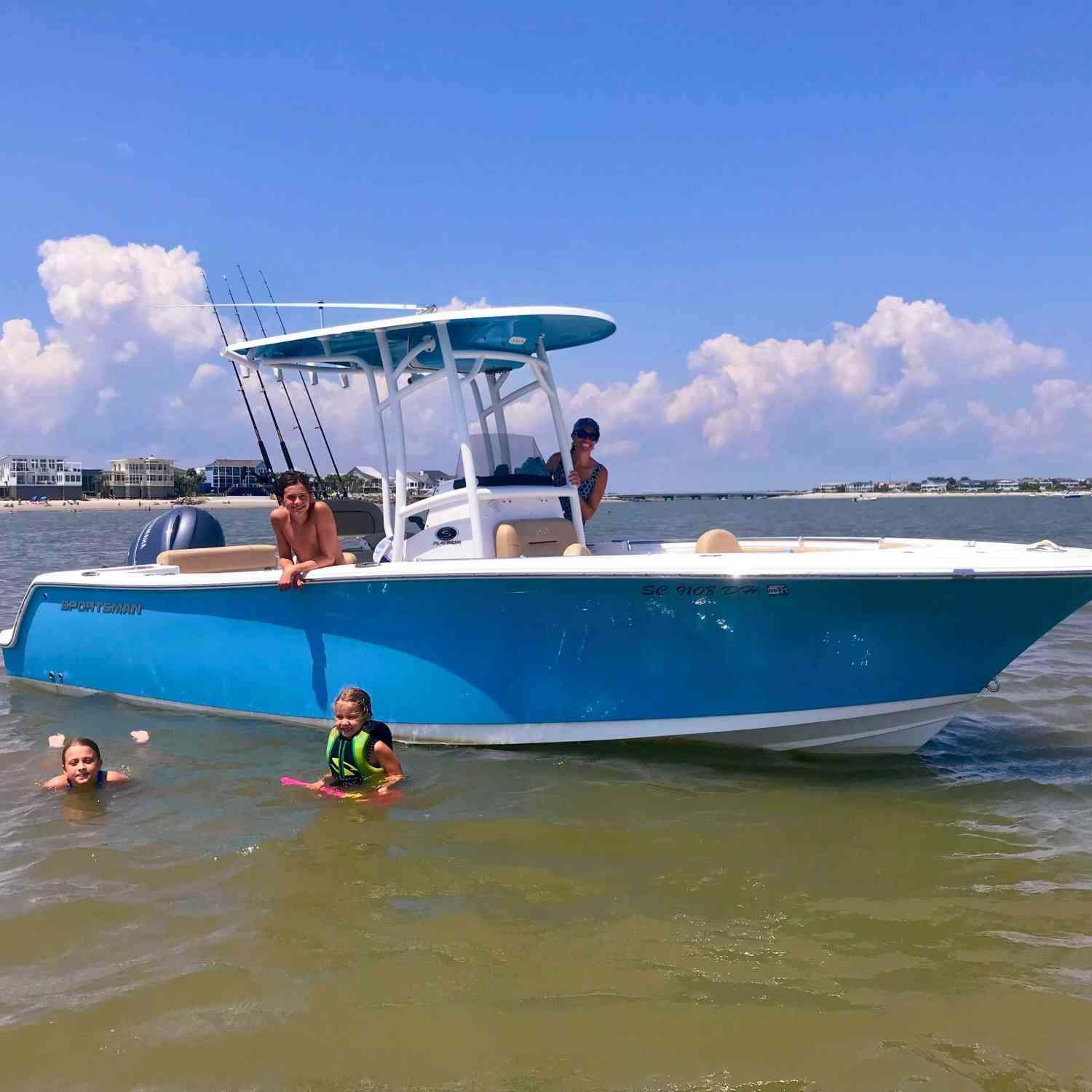 Cooling off at the sandbar..