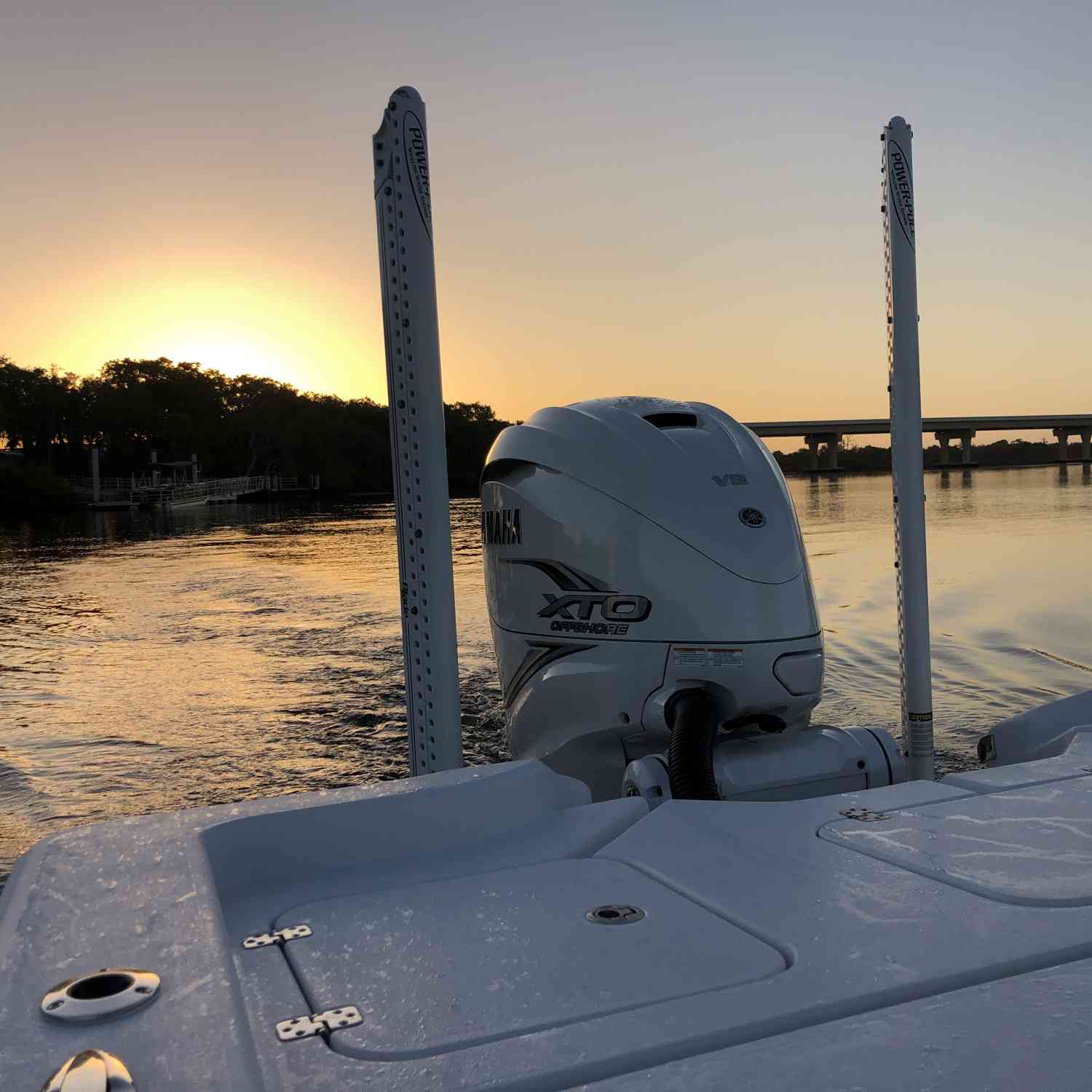 Title: Early Bird Gets The Fish - On board their Sportsman Masters 267 Bay Boat - Location: Bradenton Florida. Participating in the Photo Contest #SportsmanApril2020