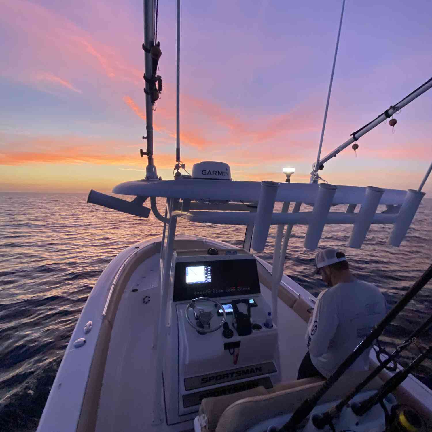 Catching a shot of the sunrise as we get anchored up