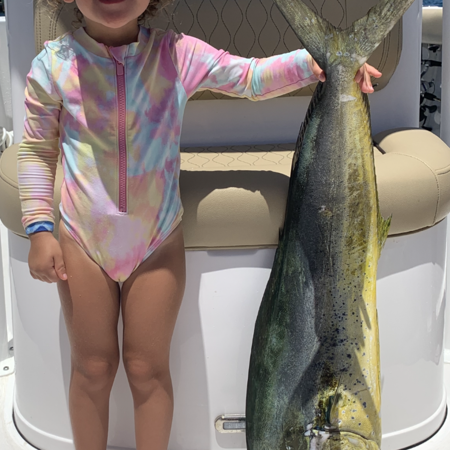 We spent the day fishing offshore and landed a few nice mahi mahi my daughter was amazed they w...