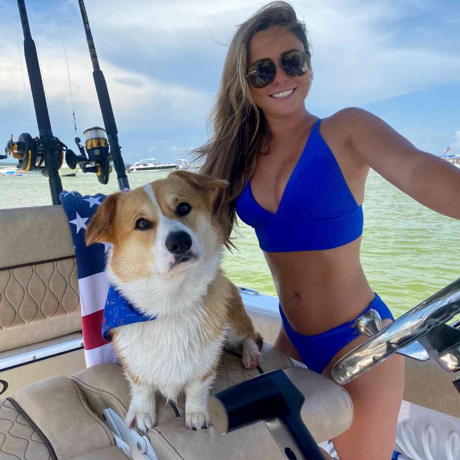 Carlos my Corgi and I celebrating the 4th of July