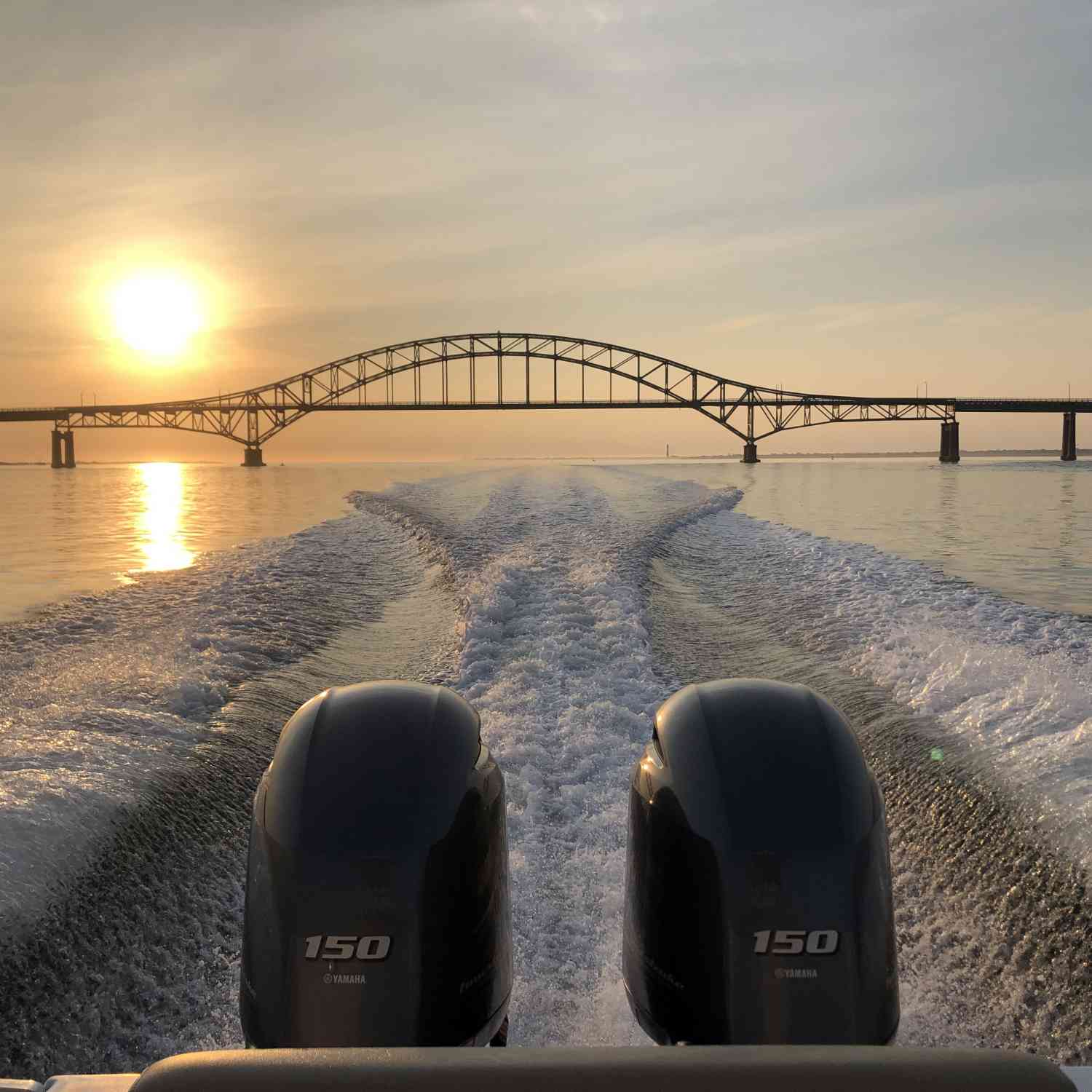 Early morning fishing trip with a great sunrise picture