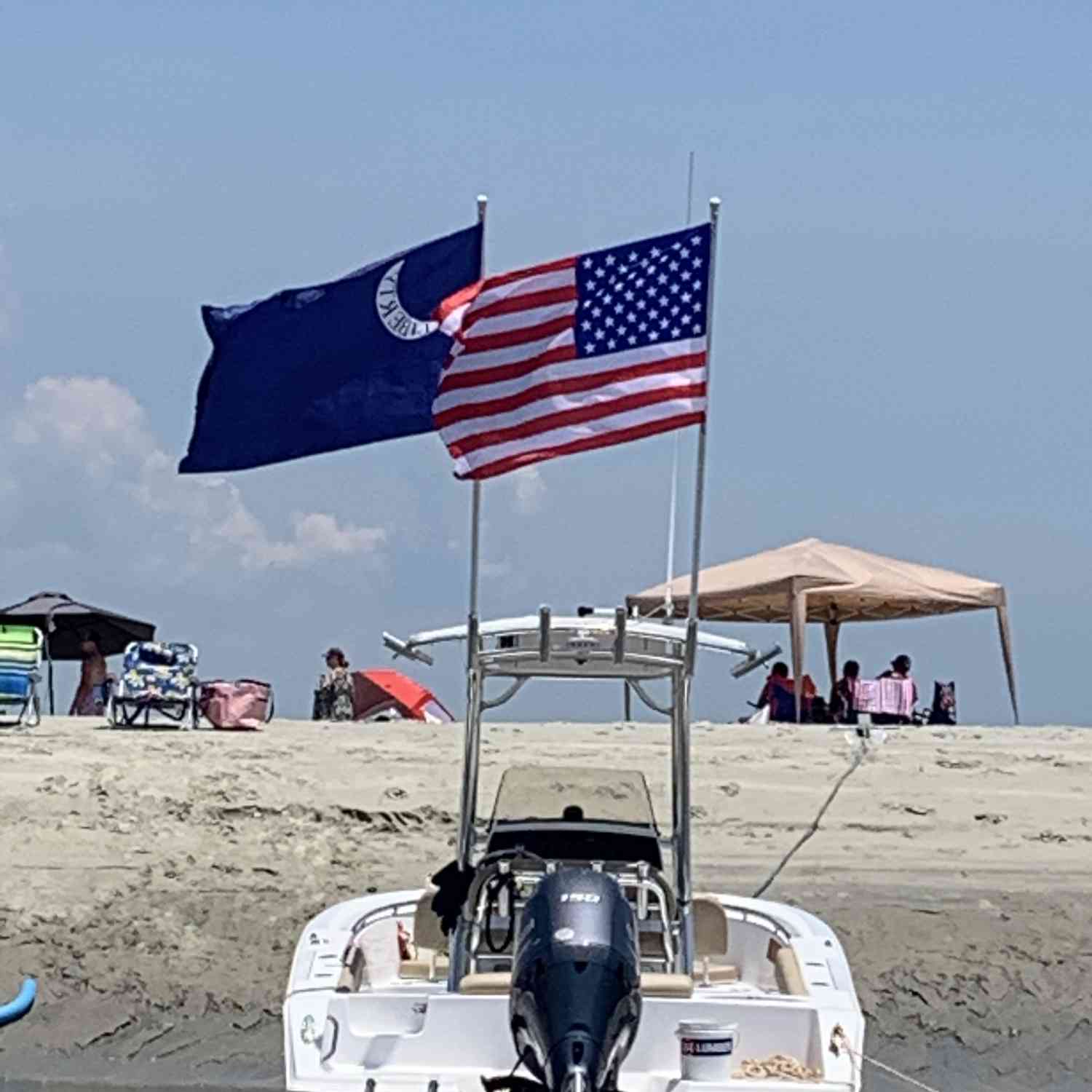 Title: Merica - On board their Sportsman Open 212 Center Console - Location: Sandy Point, Kiawah. Participating in the Photo Contest #SportsmanJuly2020