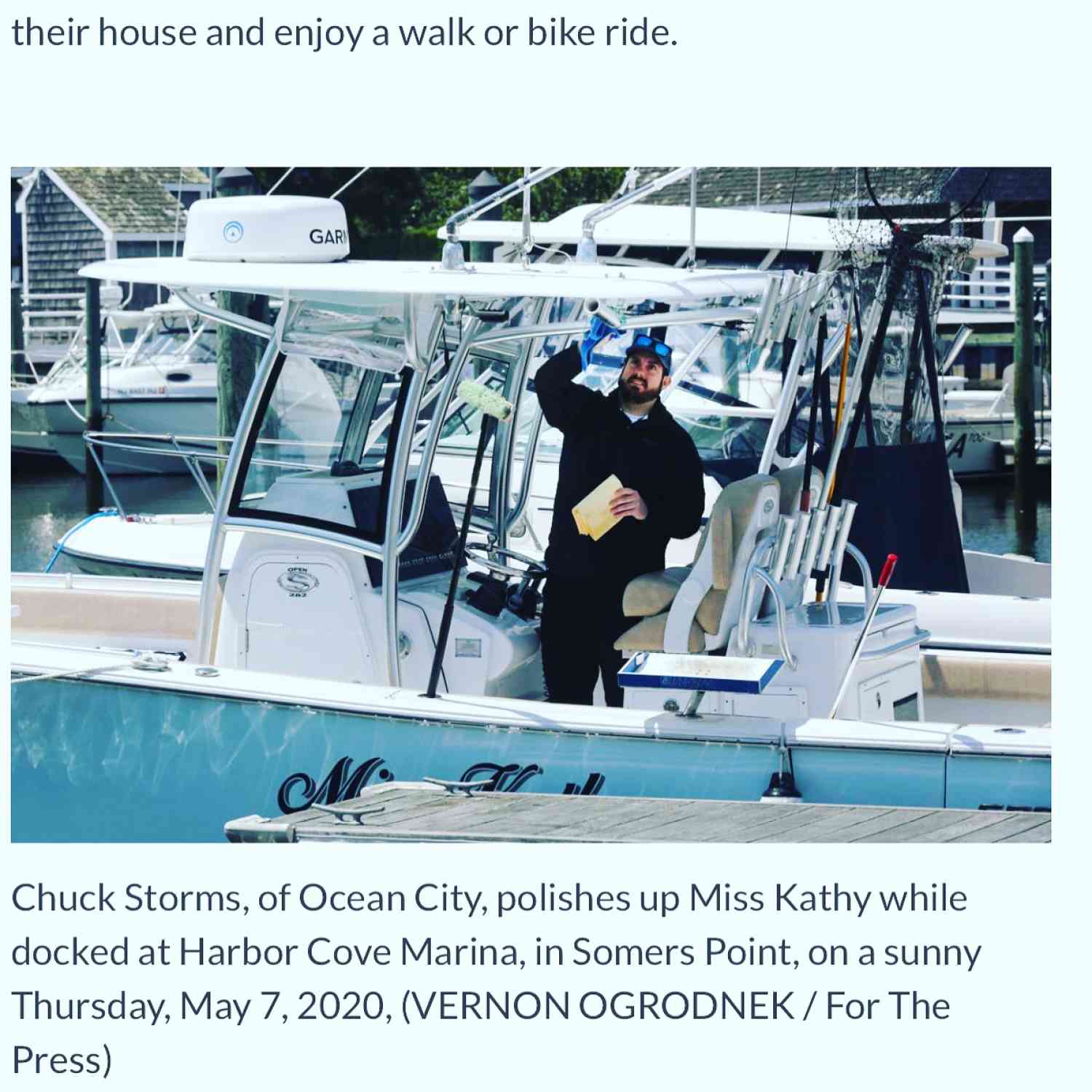 Made the Press of Atlantic City while out cleaning up the Miss Kathy