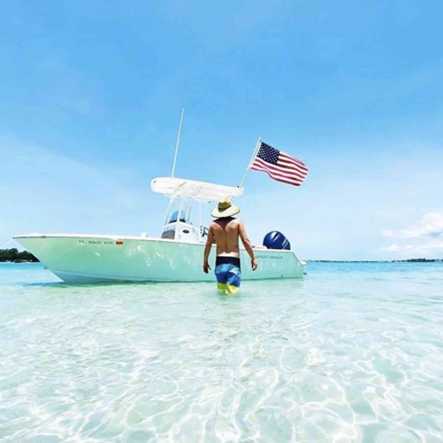 We stopped at the sandbar to get in the water.