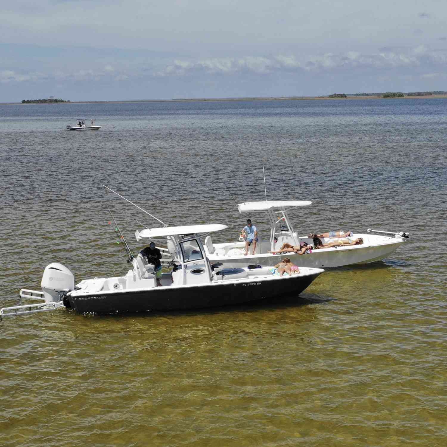 Anchored on the flats.